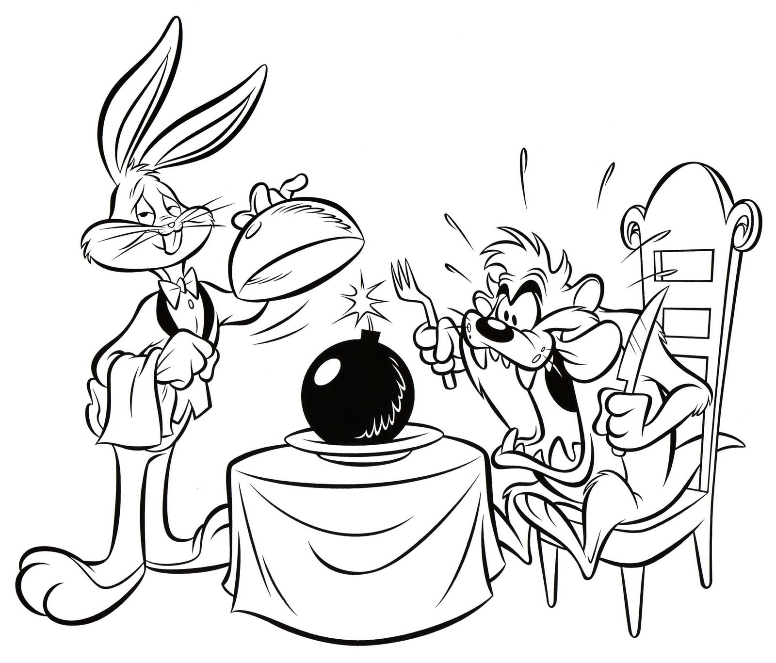 tunes, 720P, black, looney, tasmanian, bomb, bunny, devil, bugs, HD Wallpaper