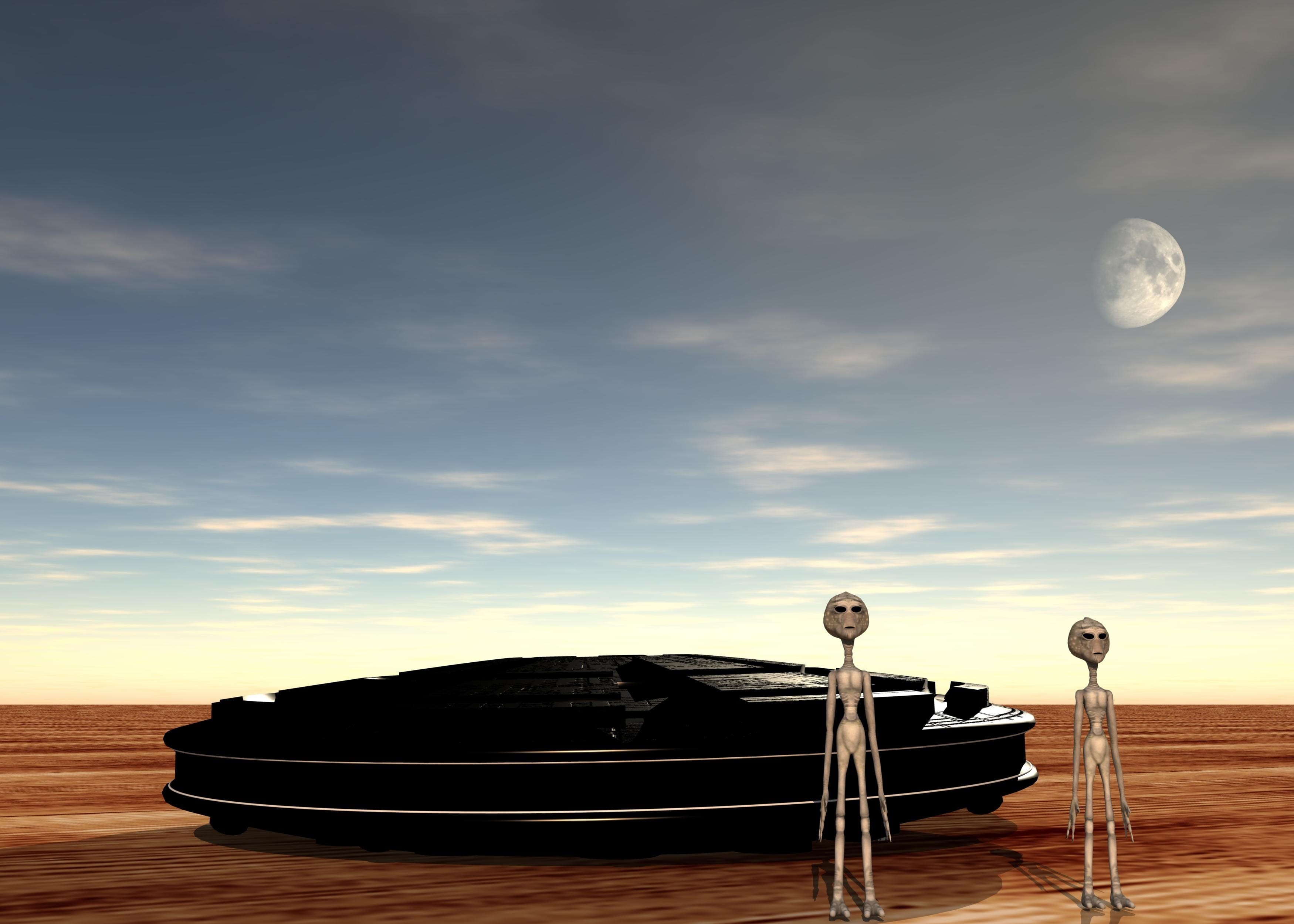 forward, tranquil scene, standing, science fiction, black, beauty in nature, sci fi, cosmos, tranquility, spaceship, sunset, mode of transportation, sky, HD Wallpaper