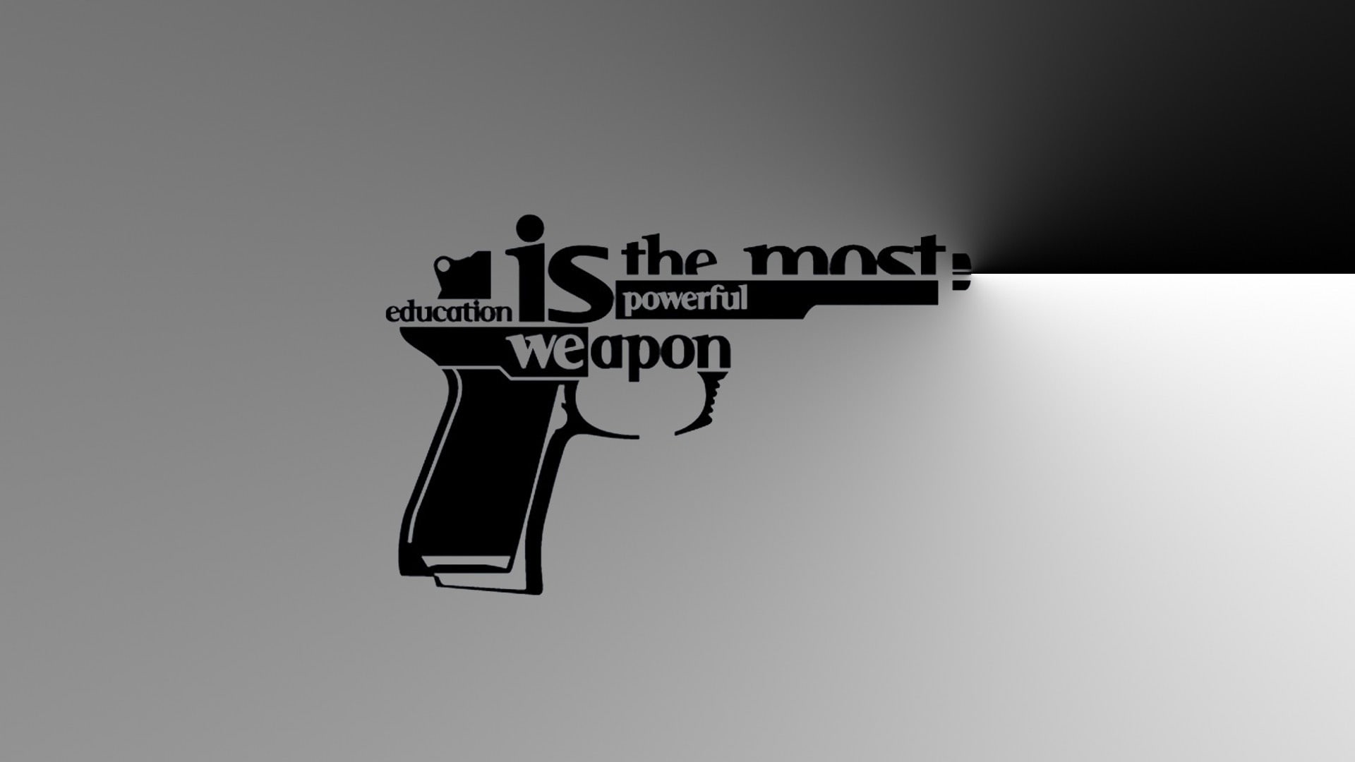 education, powerfull, gun, black and white, 1080P, hd, weapon, powerful, HD Wallpaper