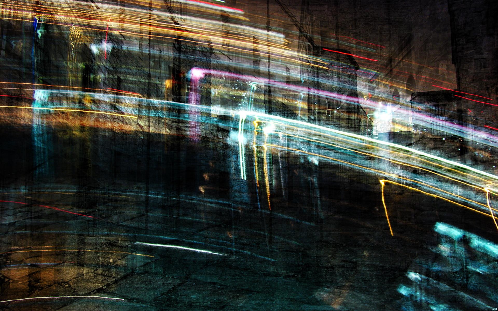 abstract, streak, lights, light, multi, smear, colored, city, blur, 1080P, 3d and abstract, HD Wallpaper
