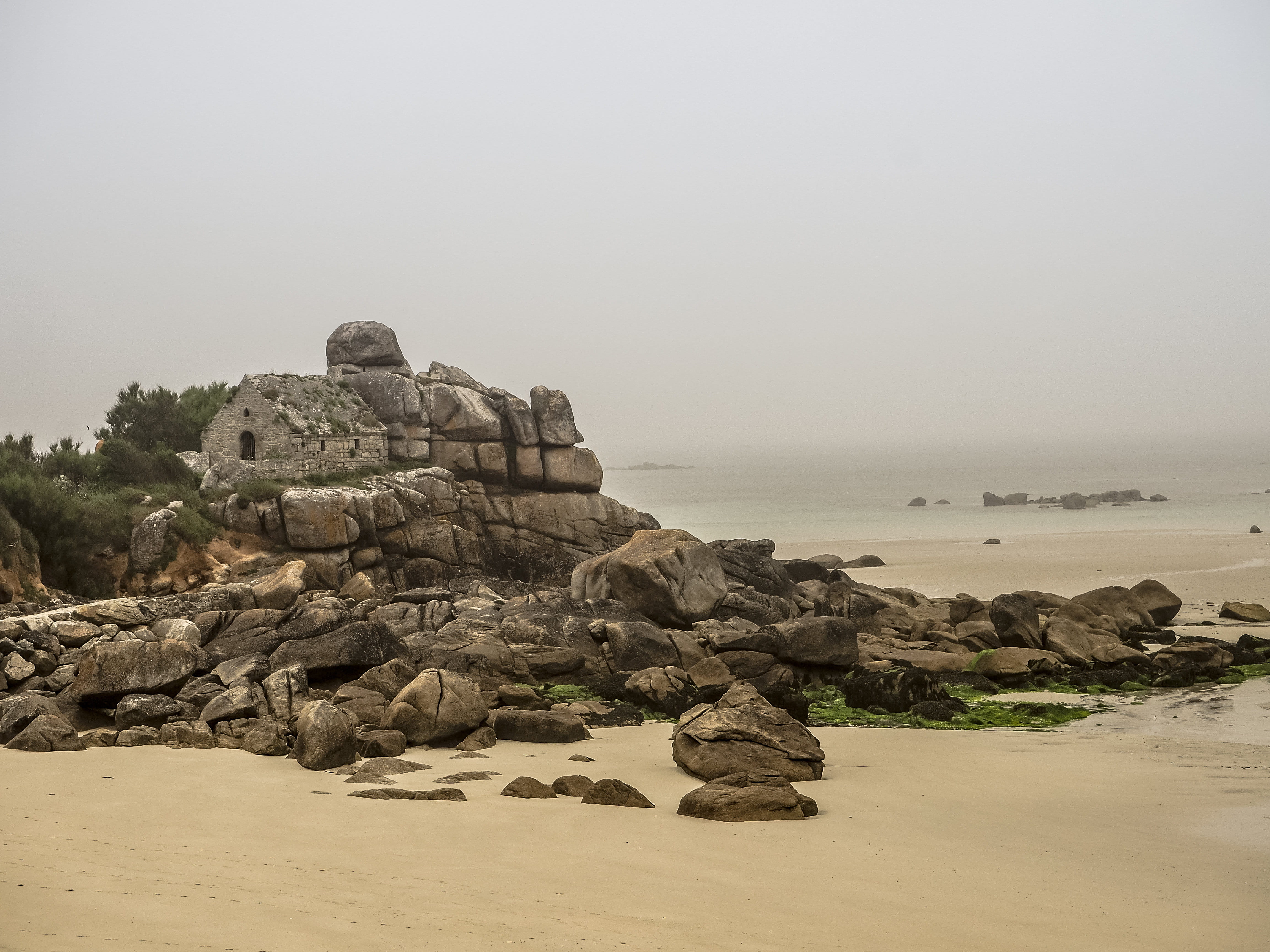 solid, nature, sea, bunker, rocks, promontory, no people, tranquility, soil, day, france, stack, rubble, architecture, tower, archaeology, beauty in nature, HD Wallpaper