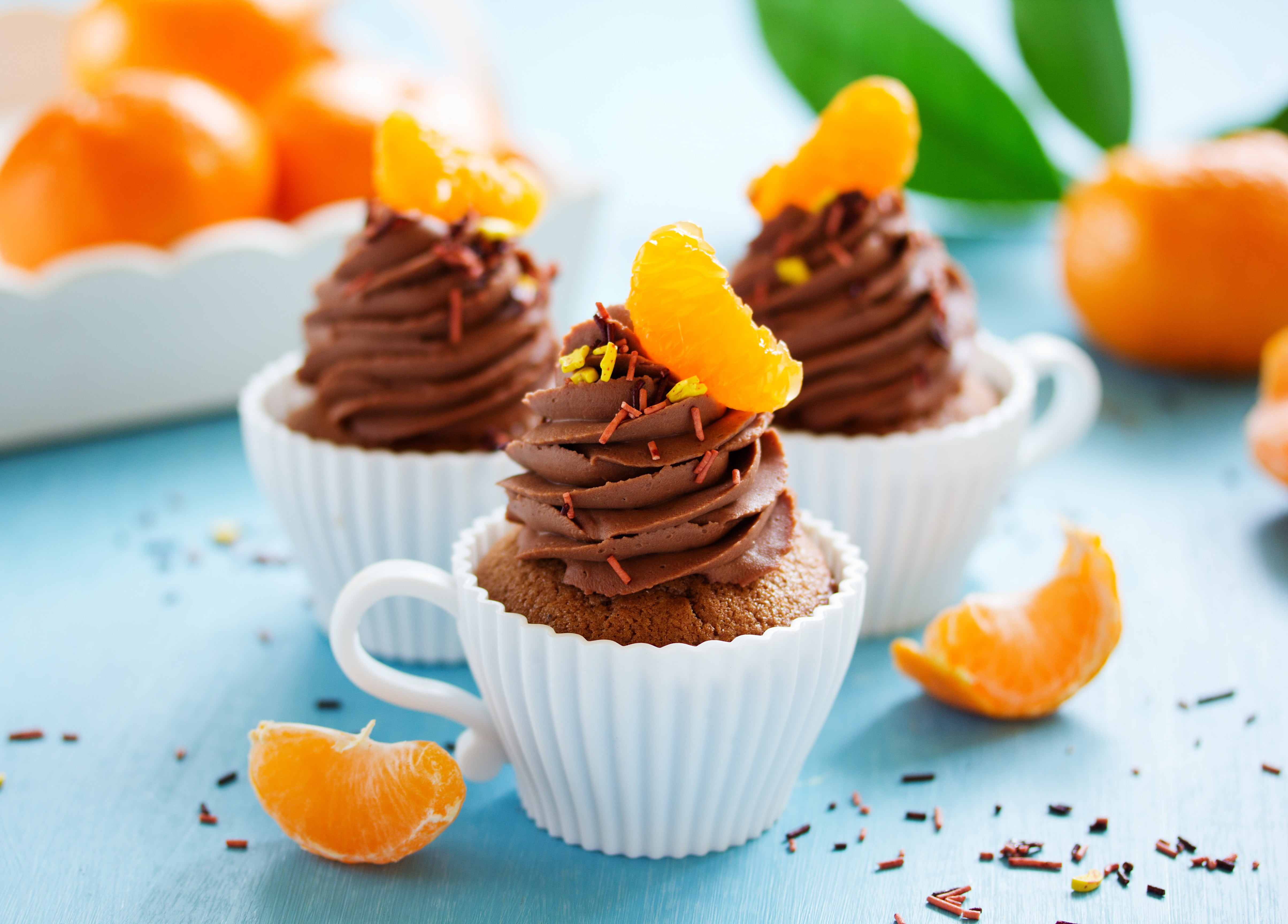 fruit, table, no people, temptation, snack, brown, orange color, food and drink, sweet food, ready-to-eat, cupcake, baked, cupcakes, sprinkles, sweet, muffin, HD Wallpaper