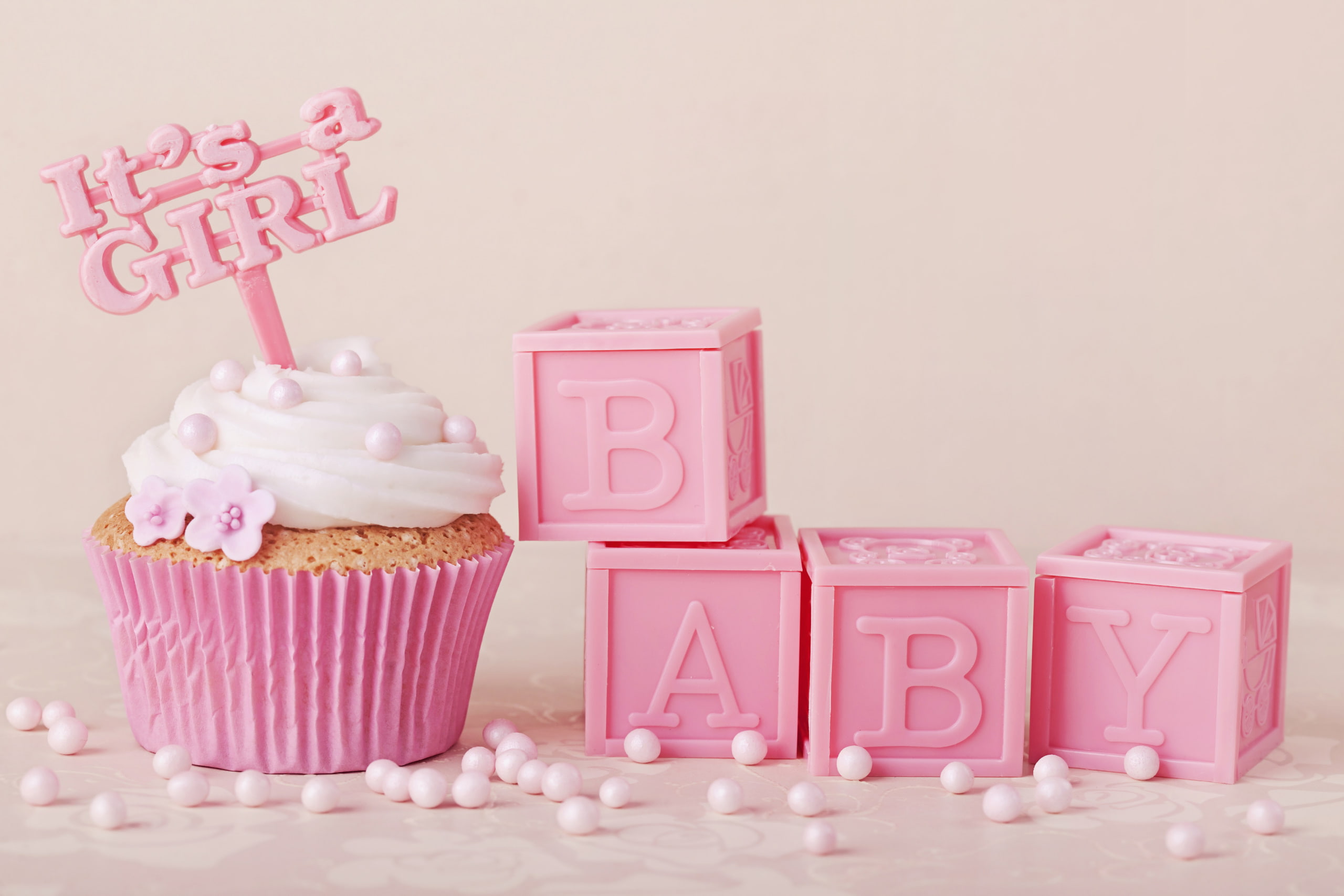 food and drink, pink color, still life, sweets, unhealthy eating, muffins, text, pink, indoors, sweet food, capital letter, sweet, birthday candles, birthday cake, HD Wallpaper