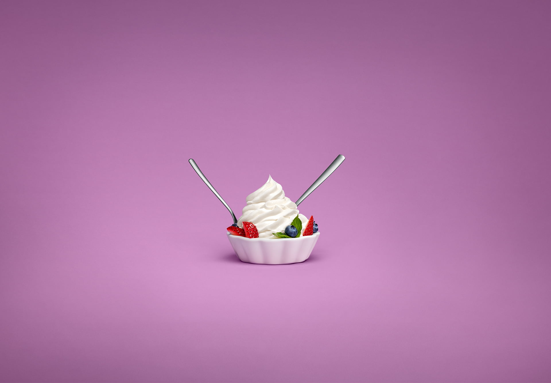 Android (operating system), white, colored background, dairy product, cake, pink background, simple background, mint leaves, indoors, clip, copy space, HD Wallpaper