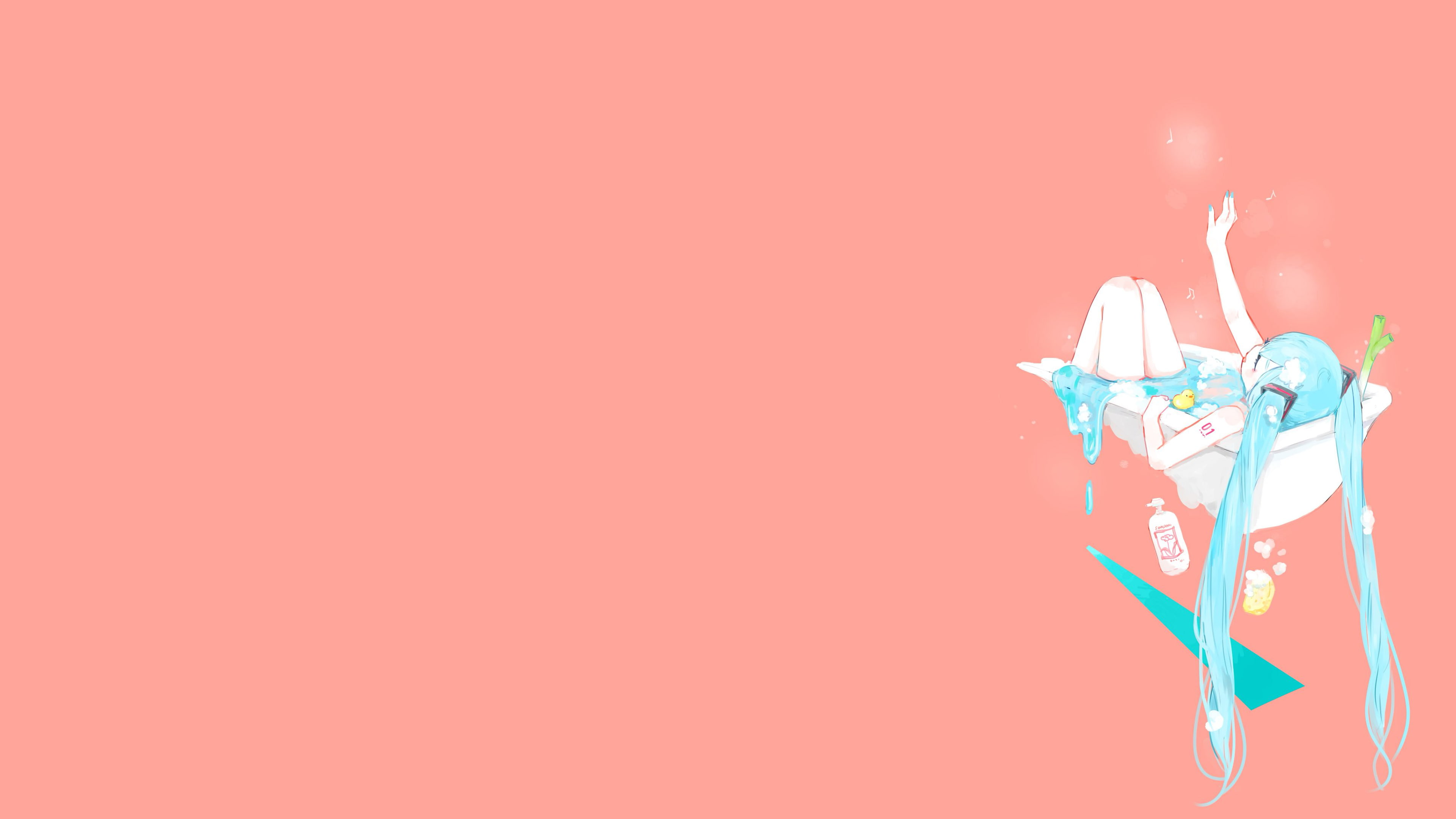 indoors, Hatsune Miku, fire, no people, 4K, flame, food, copy space, event, food and drink, studio shot, birthday, pink background, candle, dessert, anime girls, HD Wallpaper