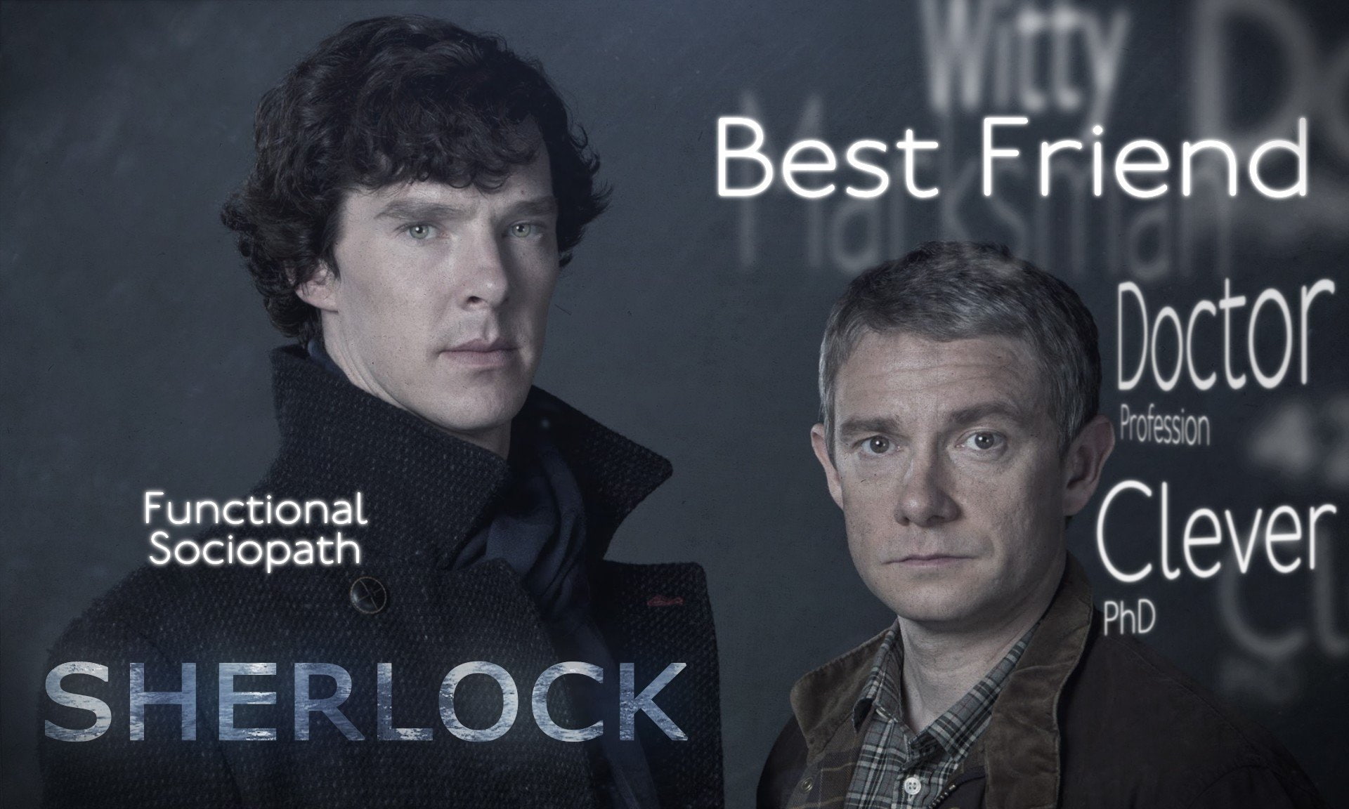 indoors, social issues, front view, men, Sherlock, males, looking at camera, Dr. Watson, two people, Benedict Cumberbatch, portrait, crime, text, aggression, HD Wallpaper