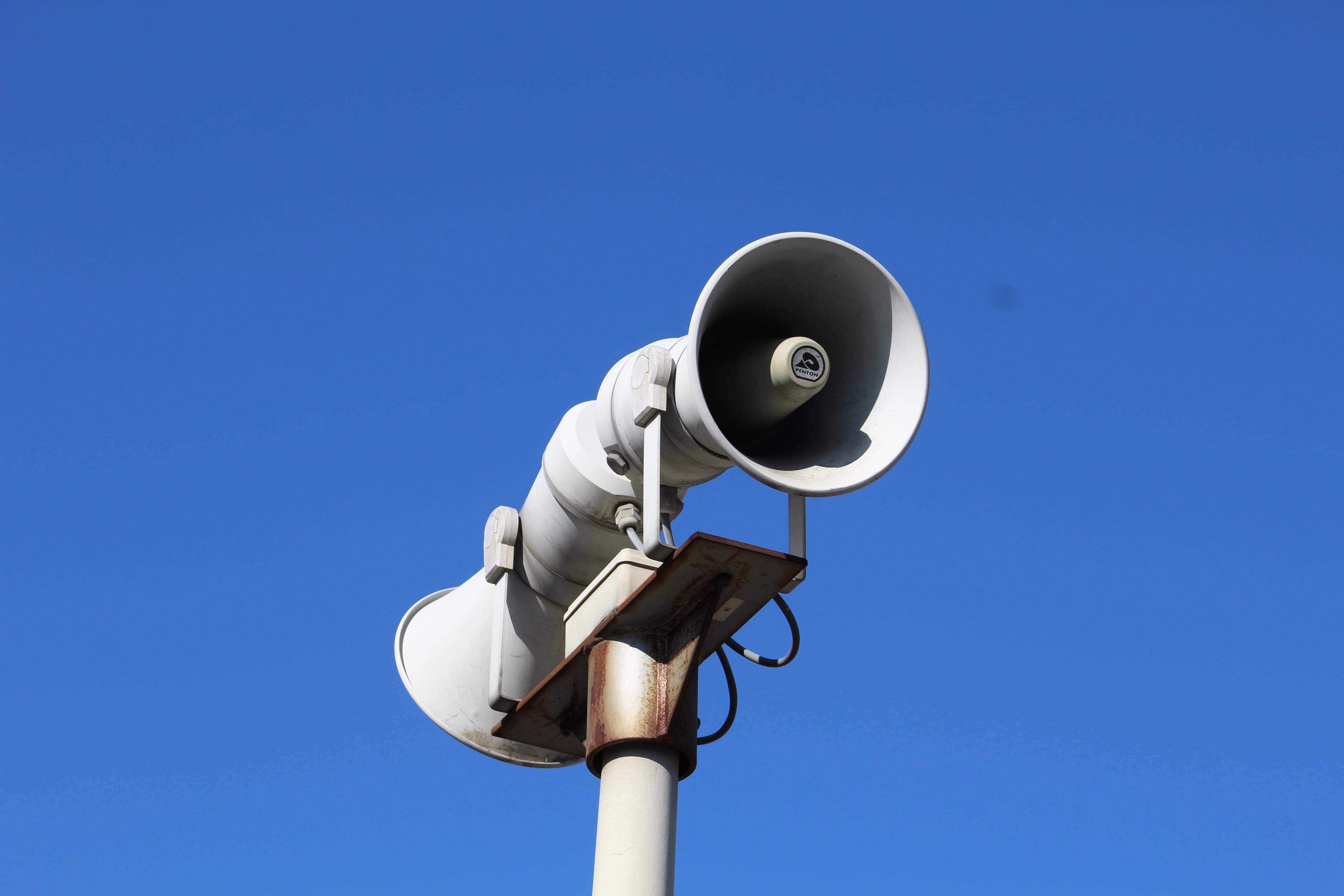 street, announcement message, speaker, control, technology, megaphone, noise, security System, security, no people, surveillance, day, order, Speakers, HD Wallpaper