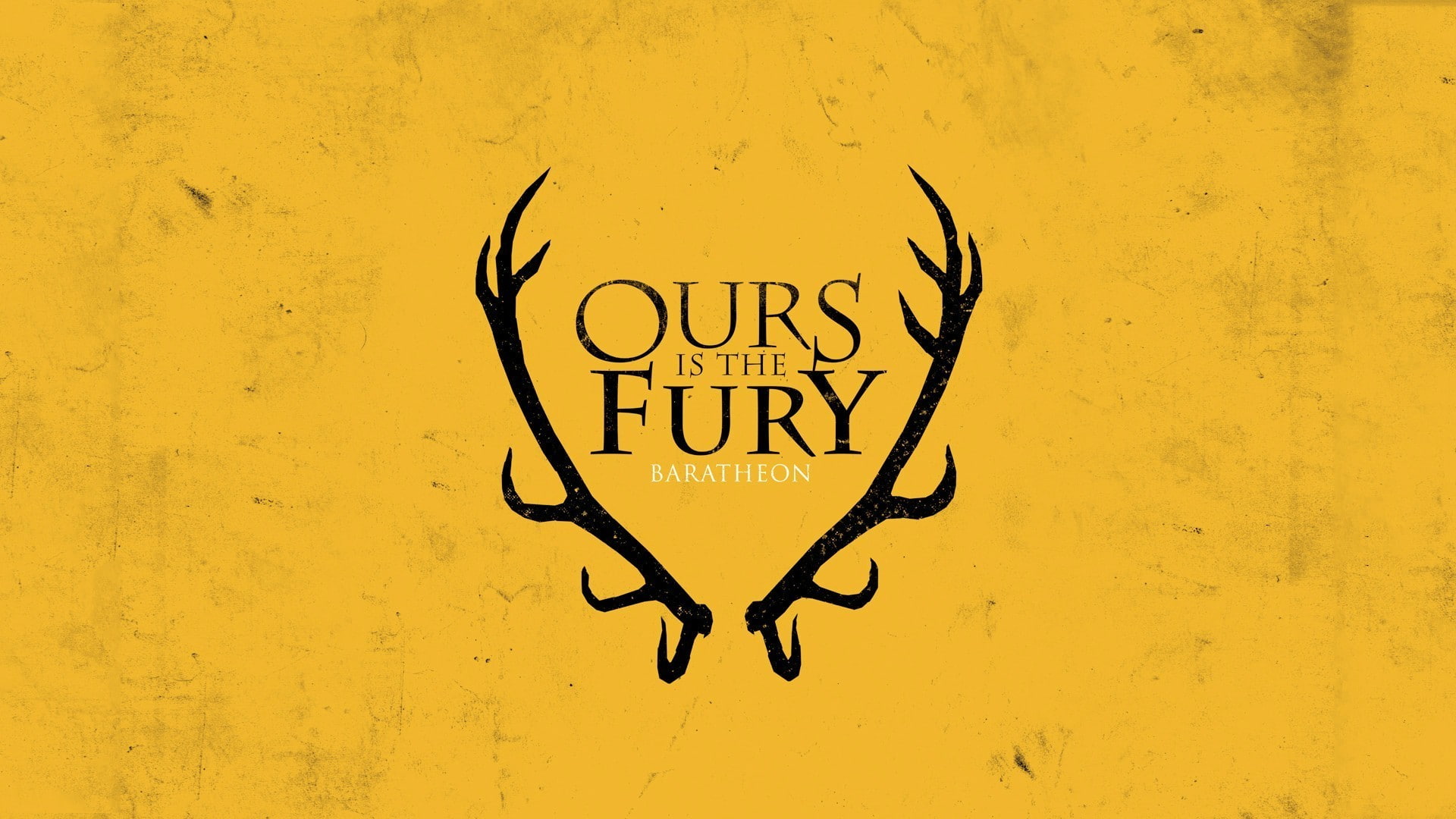 House Baratheon, Game of Thrones, 1080P, antlers, sigils, yellow background, HD Wallpaper
