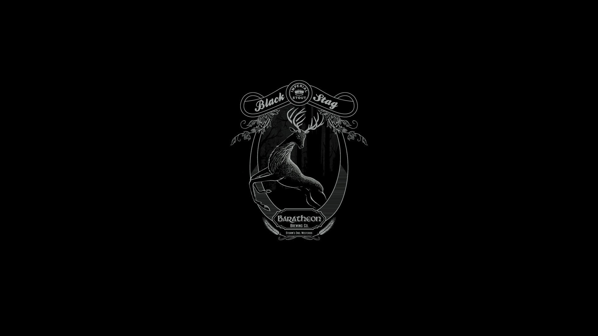 House Baratheon, Game Of Thrones, black background, Stags, 1080P, HD Wallpaper