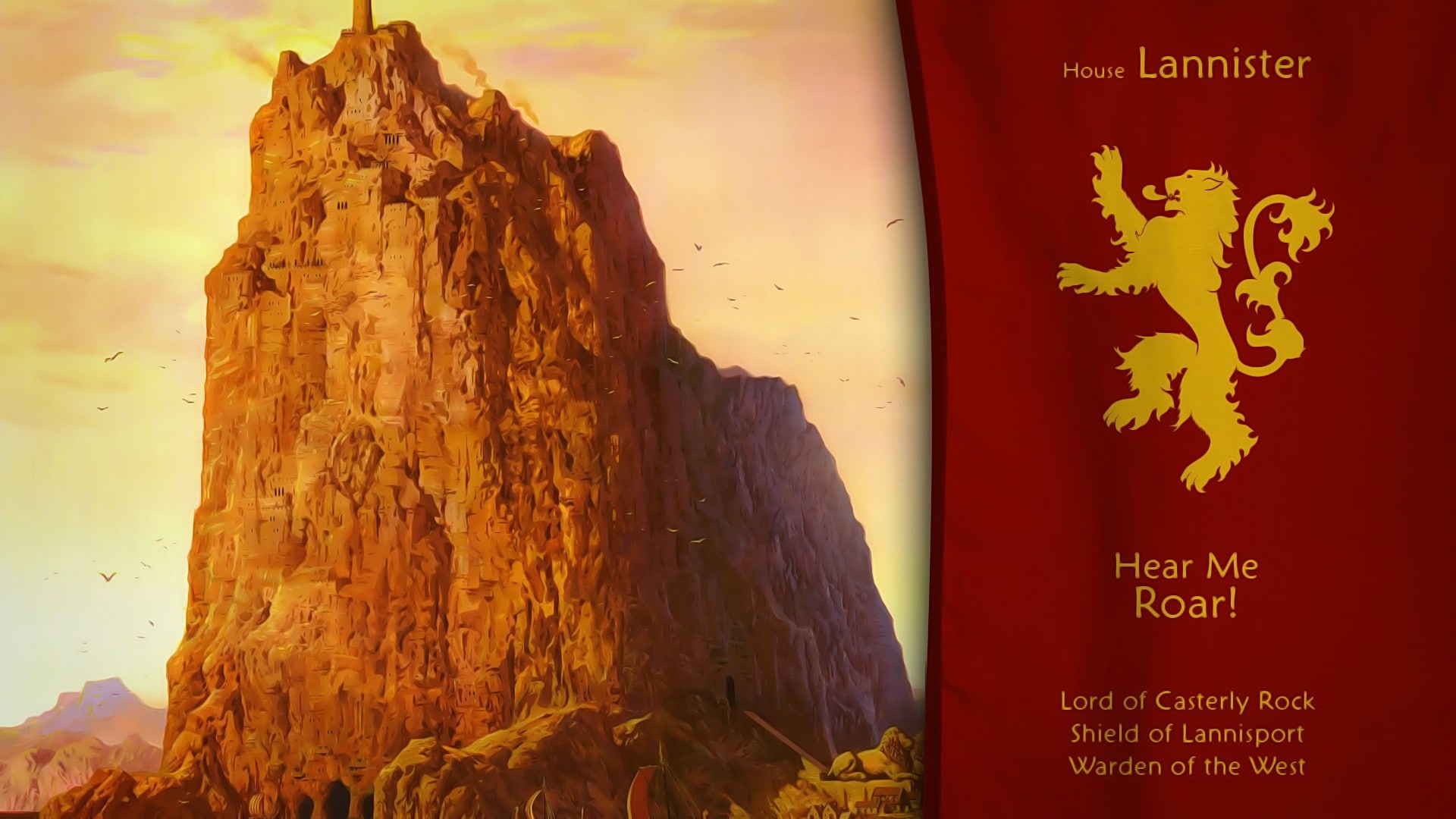 non-western script, nature, text, outdoors, religion, travel destinations, sky, 1080P, solid, architecture, red, travel, game of thrones house lannister sigils, HD Wallpaper