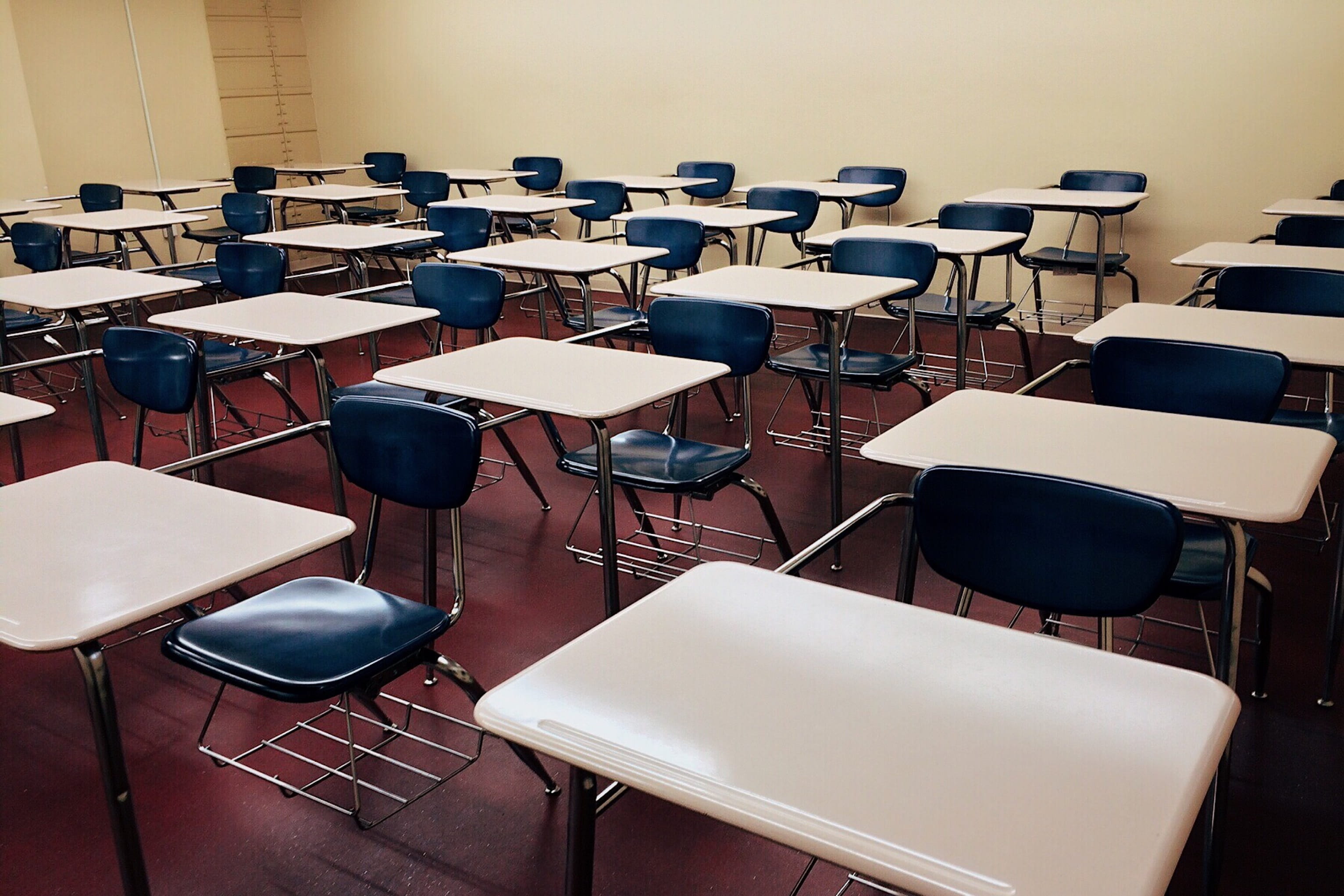 university, high angle view, furniture, school, education, luxury, studying, room, chair, no people, exam, desk, rows, absence, learning, classroom, lecture hall, HD Wallpaper