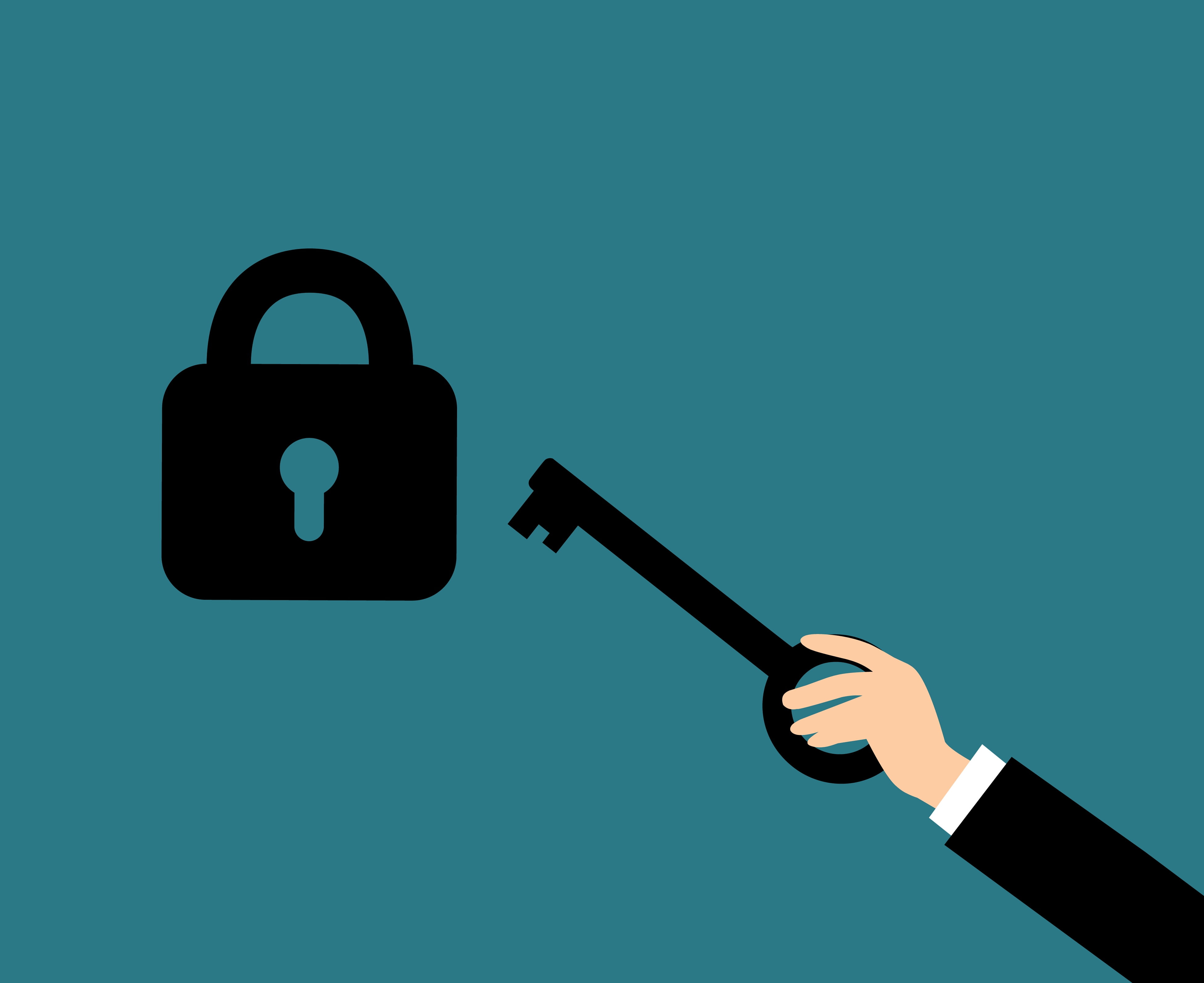security, open, sharp, syringe, illustration, key, 4K, single object, element, healthcare and medicine, two objects, blue background, lock, warning sign, HD Wallpaper