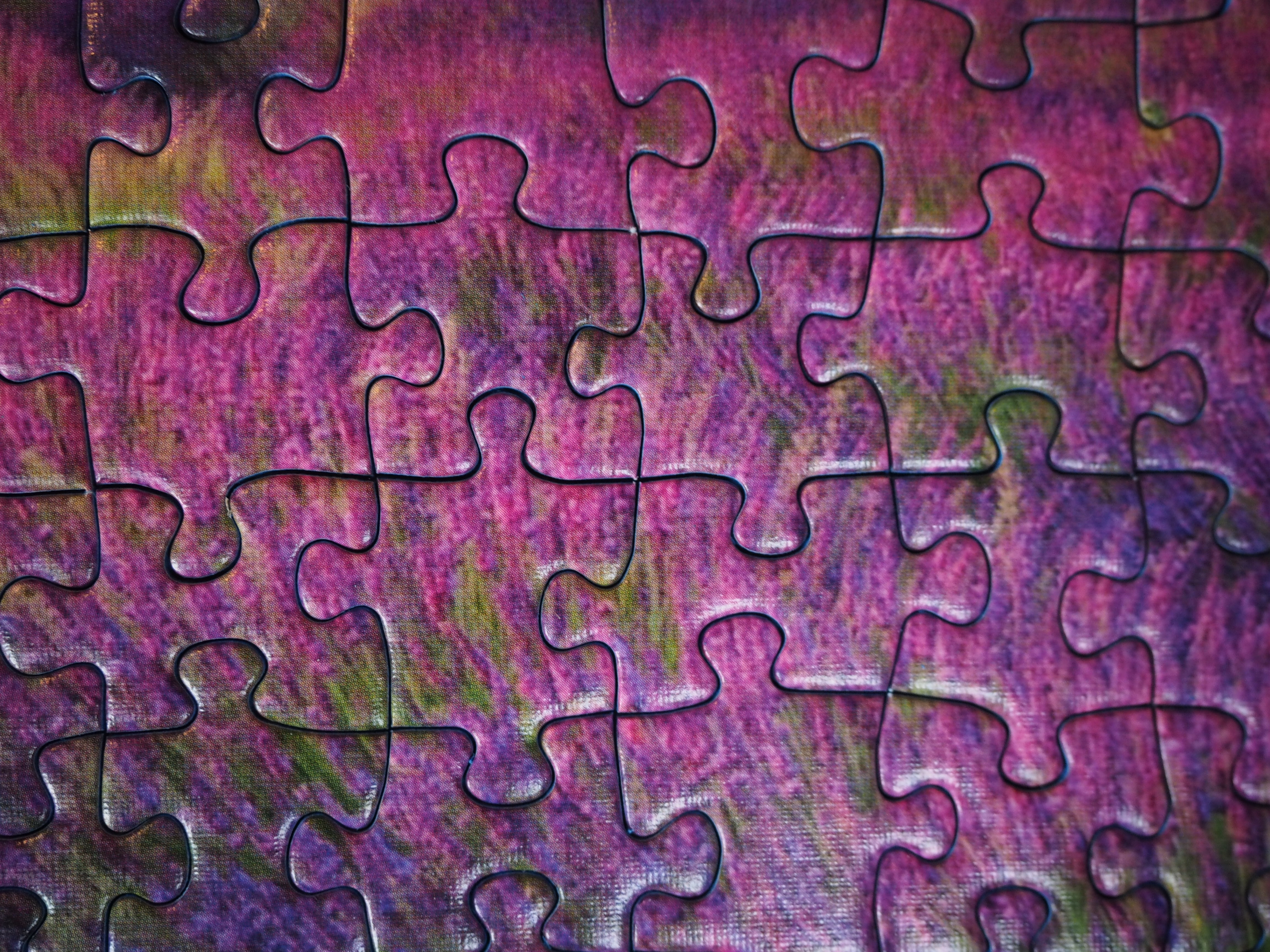 puzzle, metal, wood - material, memory cards covered with, backgrounds, connected, solved, multi colored, full frame, no people, pastime, nature, piecing together, HD Wallpaper