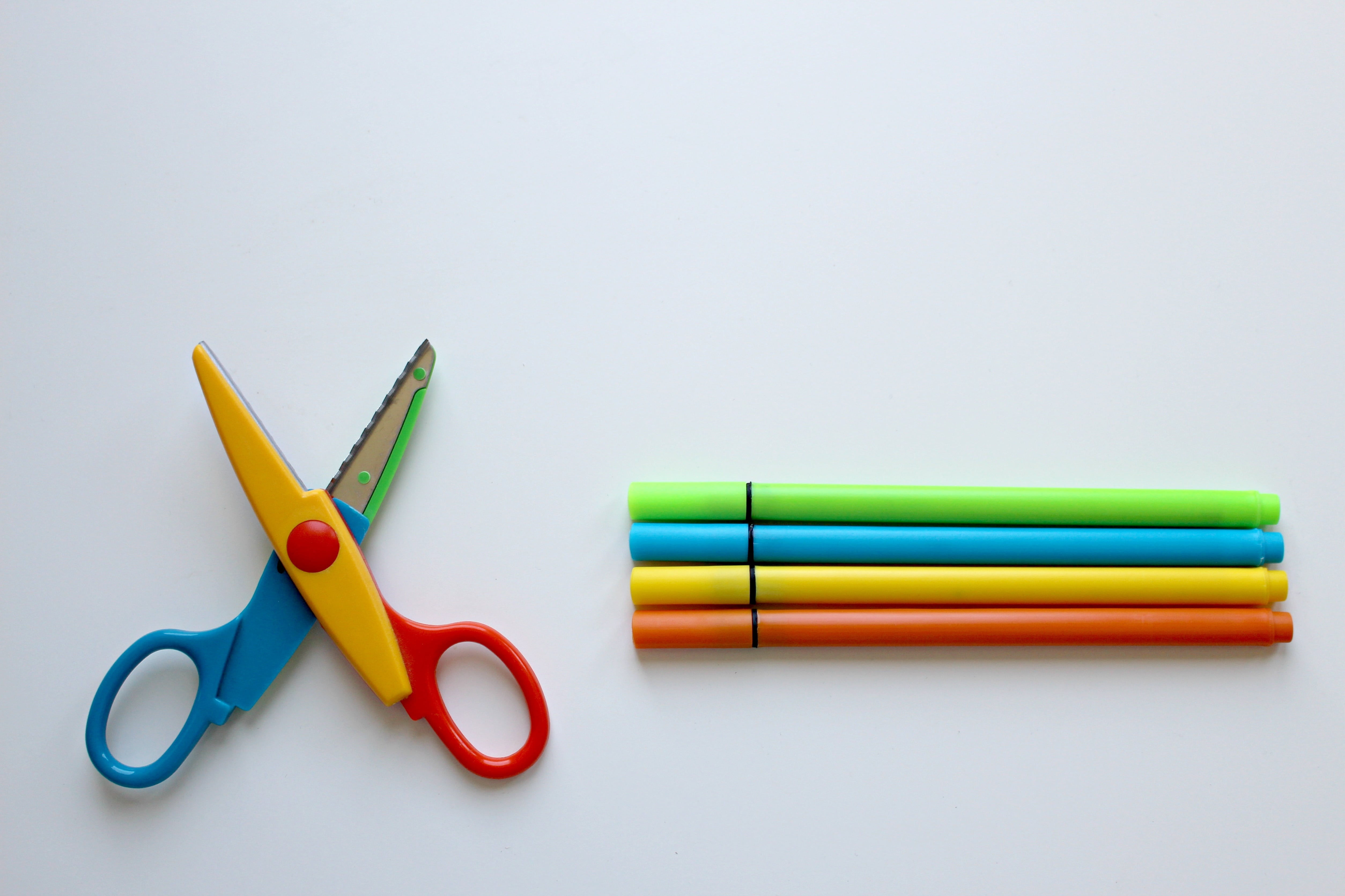 first class, blue, scissors, high angle view, exercises, education, crayons, cut, draw, back to school, formula, blue background, photo, day, no people, HD Wallpaper