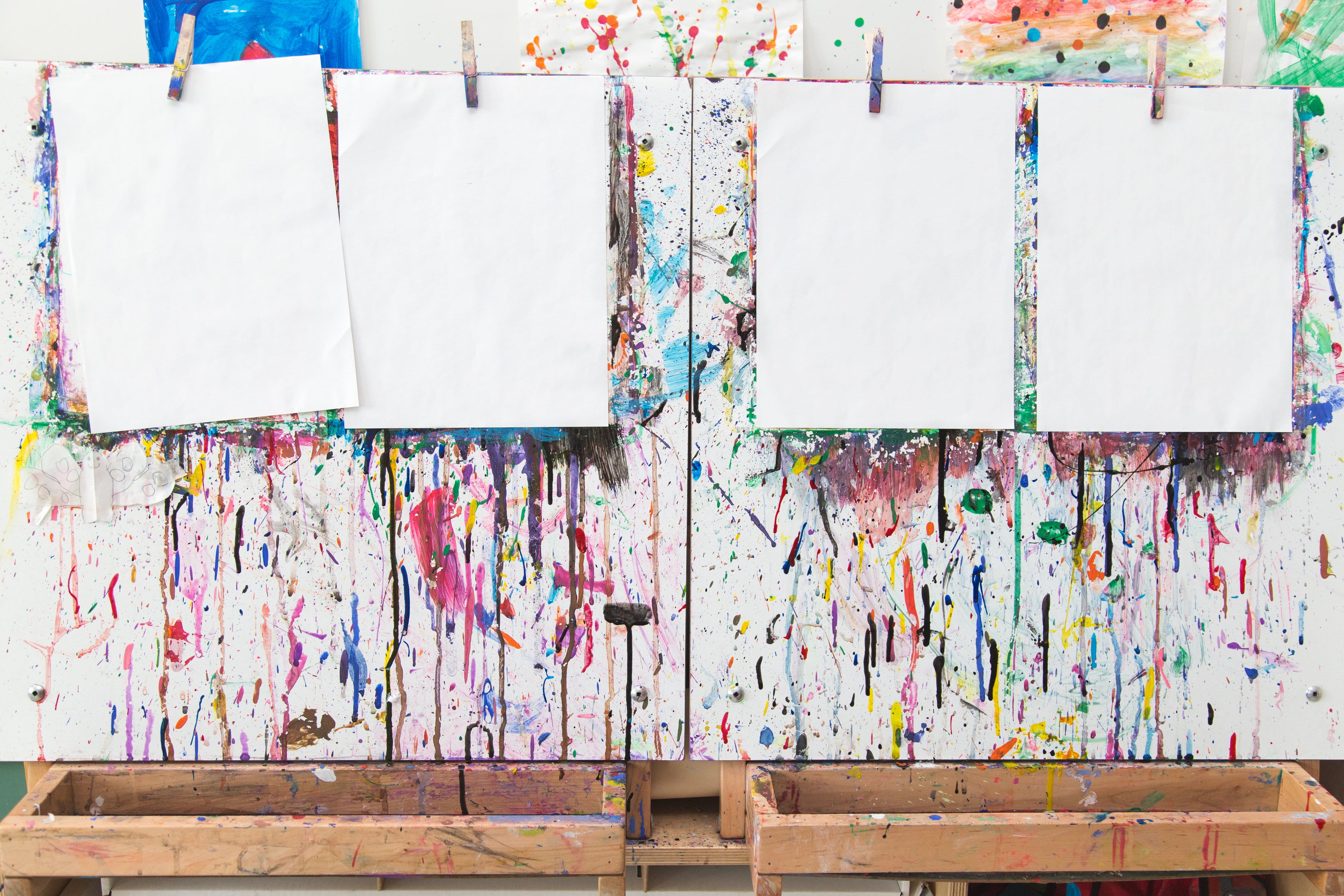 copy space, wood - material, paper, Craft/DIY, graffiti, no people, photo, table, wall - building feature, creativity, Education, paint, multi colored, HD Wallpaper