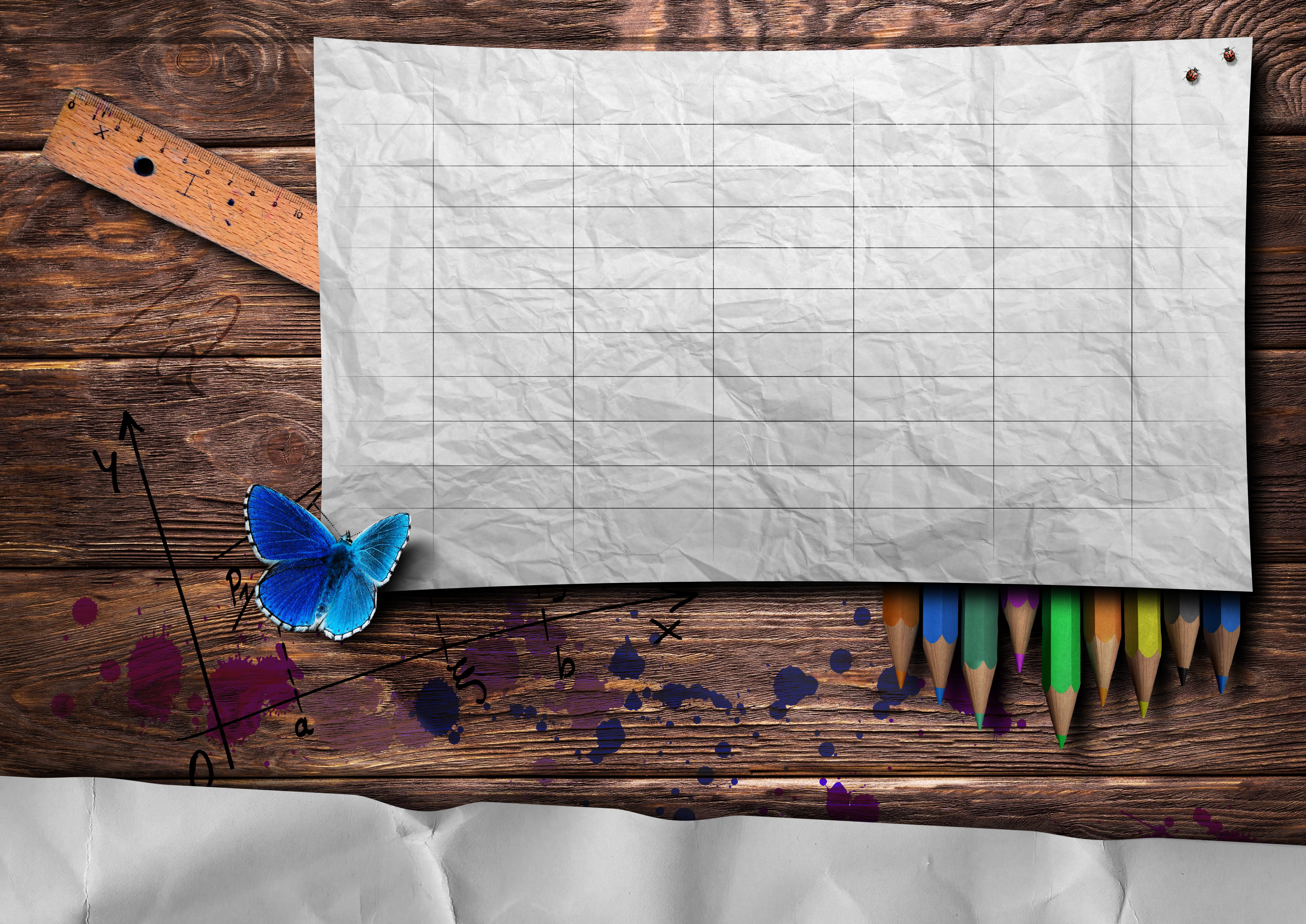 paper, multi colored, teacher, blue, white, table, colored, on top, white color, letter, still life, communication, copy space, close-up, pencils, students, HD Wallpaper