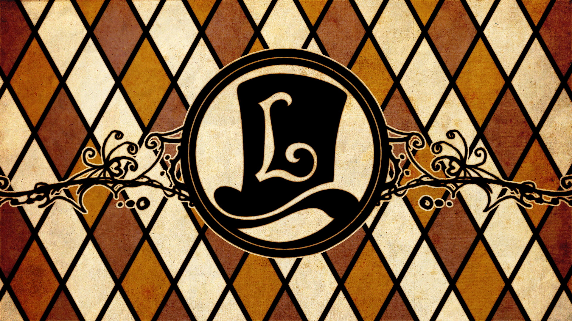 layton, print, black, video games, professor, l, 1080P, hd, hat, logo, HD Wallpaper
