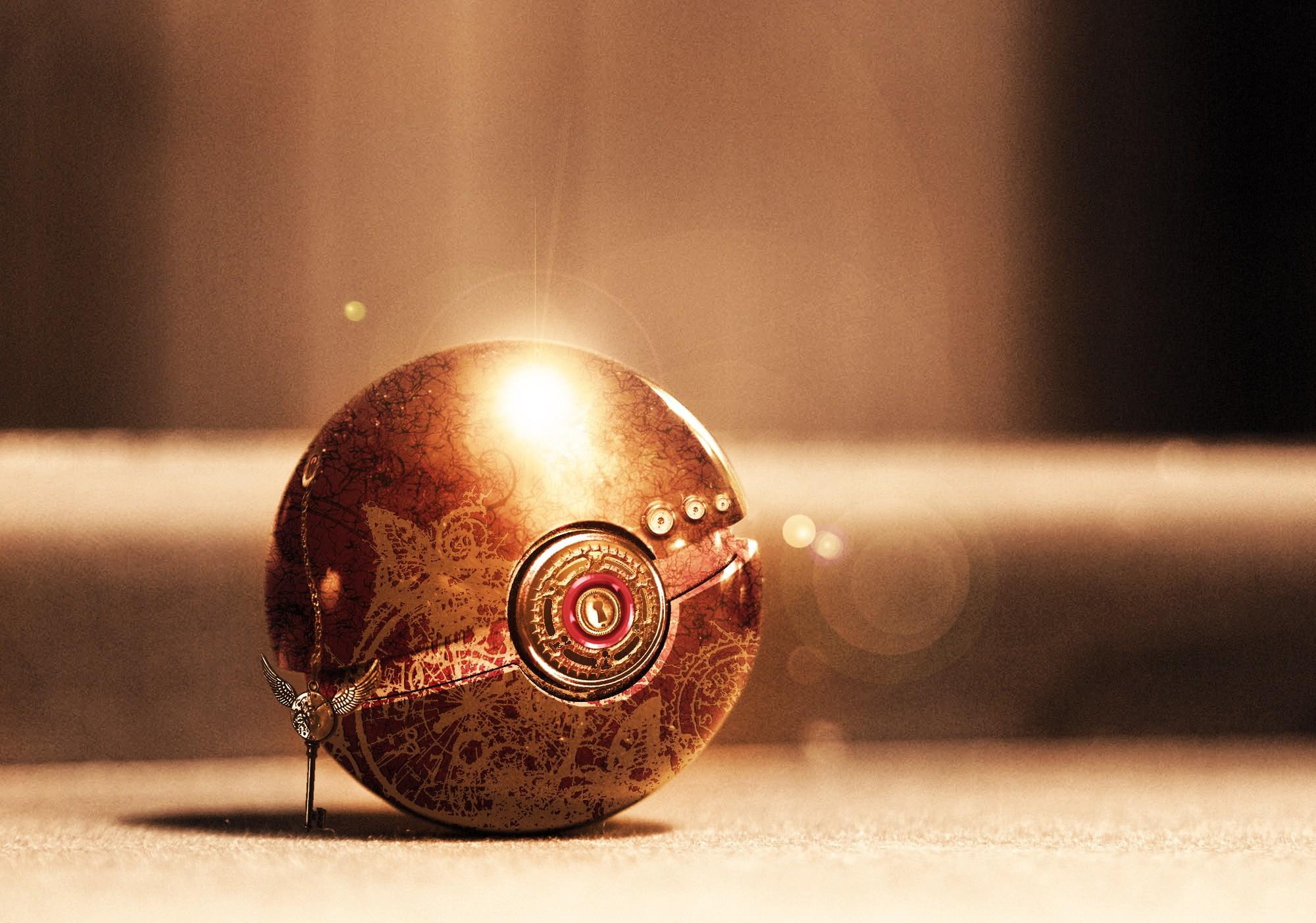 anime, pokeball, pokemon, 1080P, lock, key, 3d and abstract, HD Wallpaper