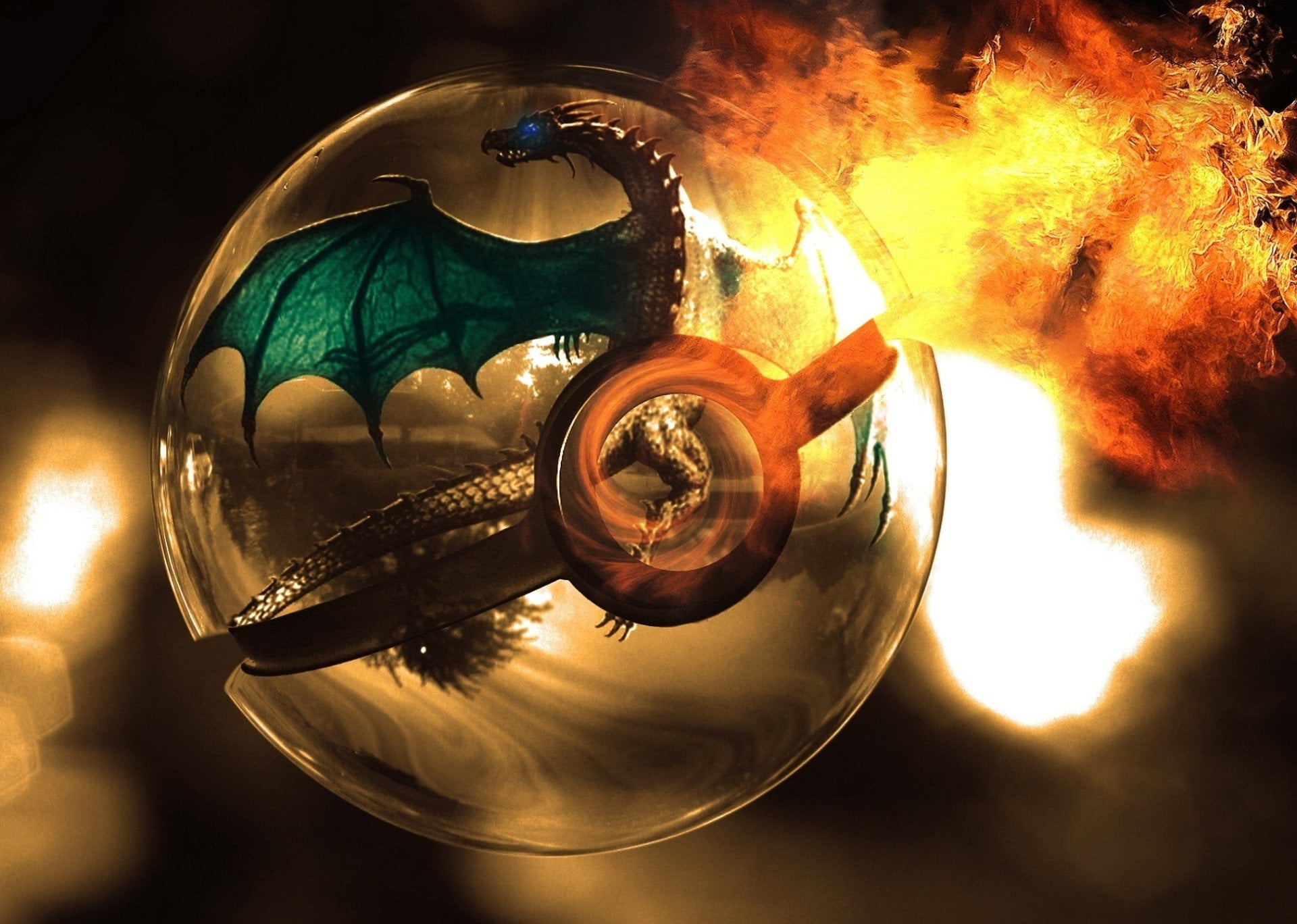 heat - Temperature, Dragon, nature, fantasy, close-up, music, backgrounds, table, indoors, green, Pokémon, smoke - physical structure, 1080P, space, futuristic, HD Wallpaper