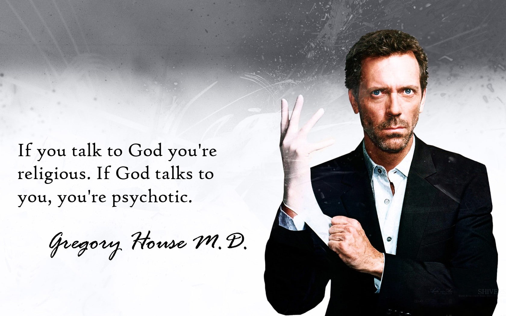 M.D., Hugh Laurie, religion, quote, House, 720P, HD Wallpaper