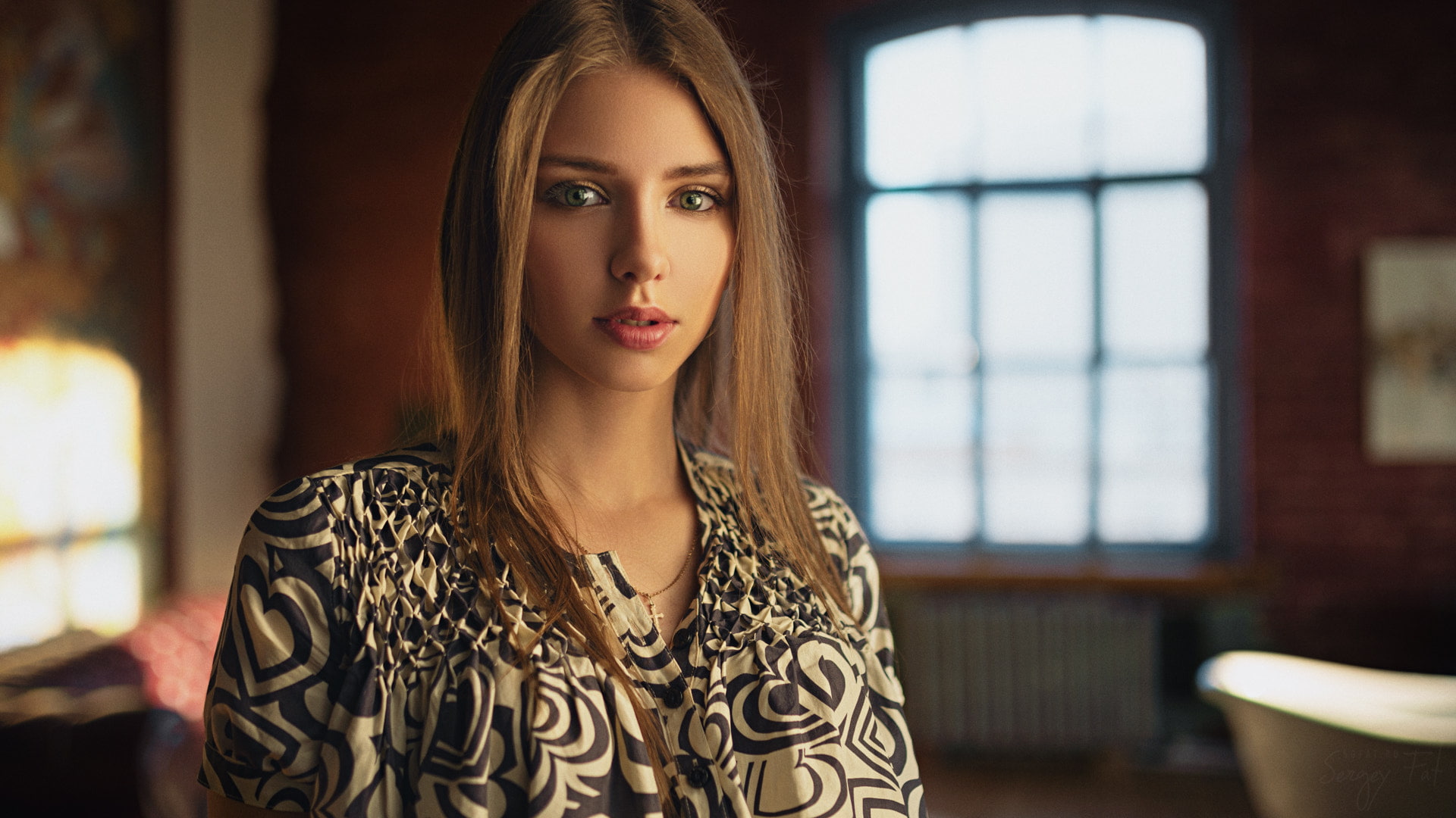 depth of field, portrait, face, women, Valeriya Usacheva, 1080P, Sergey Fat, HD Wallpaper