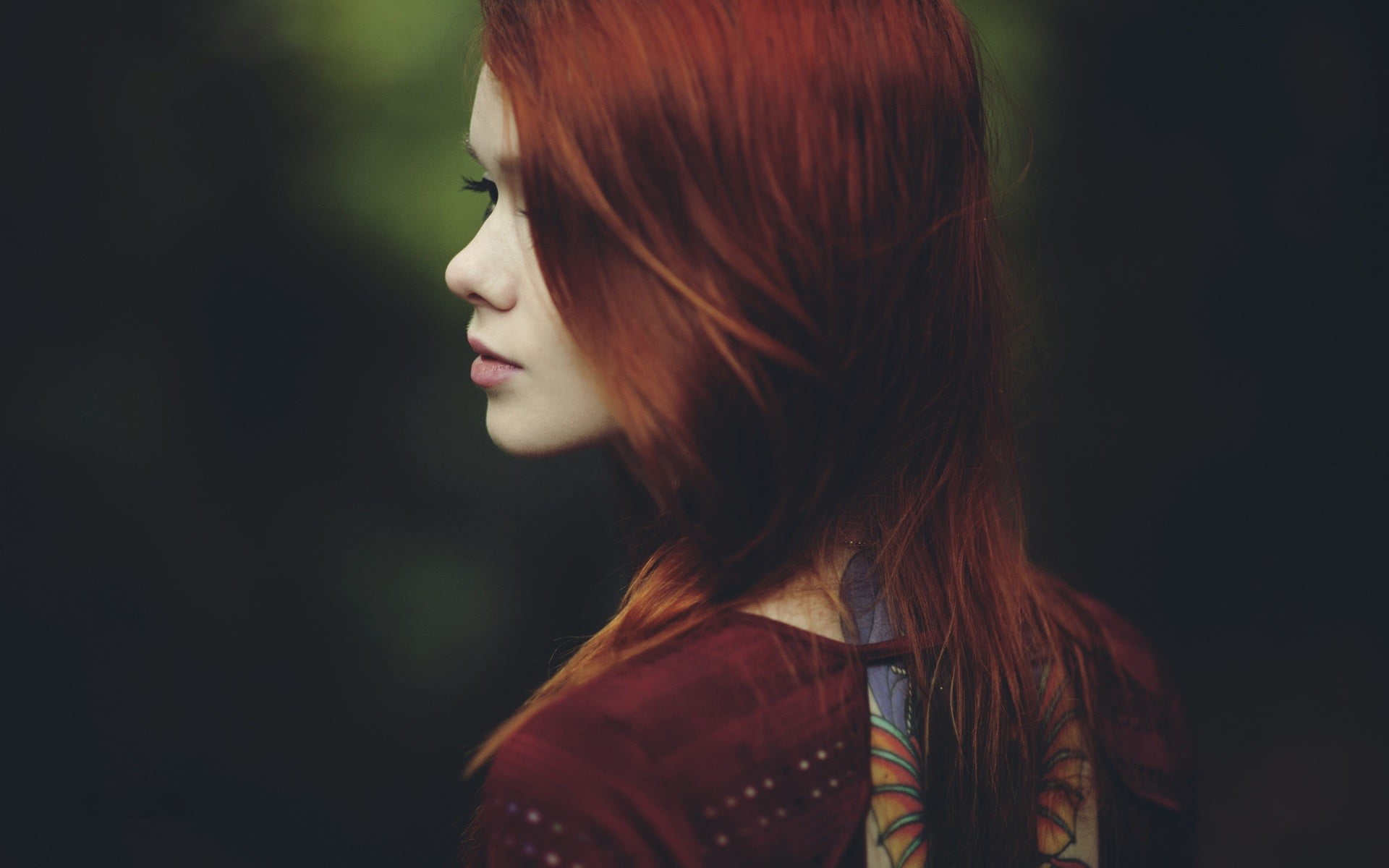 brown hair, portrait, women, beauty, redhead, young adult, one person, close-up, hair, women outdoors, tattoo, headshot, face, looking, young women, long hair, HD Wallpaper