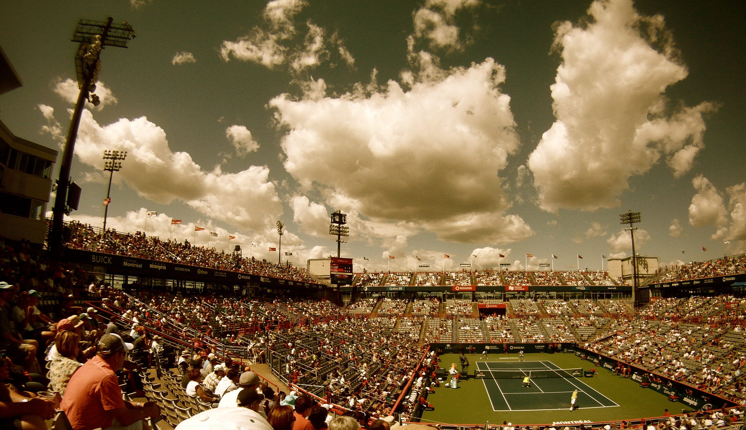 sport, sky, court, spectator, rogers centre, event, flags, photography, built structure, real people, grunge, high angle view, audience, player, time, excitement, HD Wallpaper