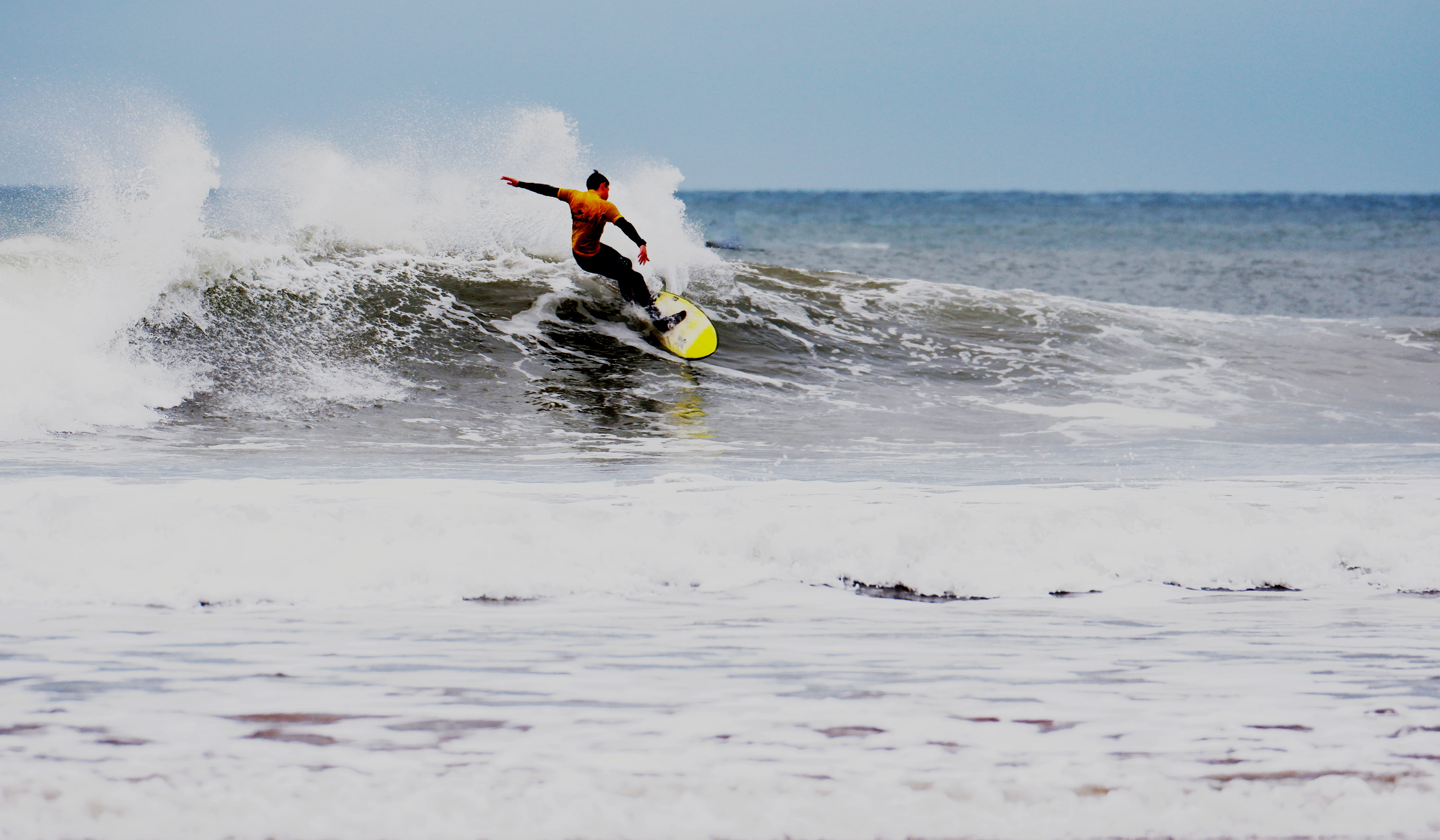 surfing, one person, leisure activity, nature, daytime, uk, aquatic sport, wet, wearing, sport, surfboard, waterfront, skill, 4K, person, extreme sports, HD Wallpaper