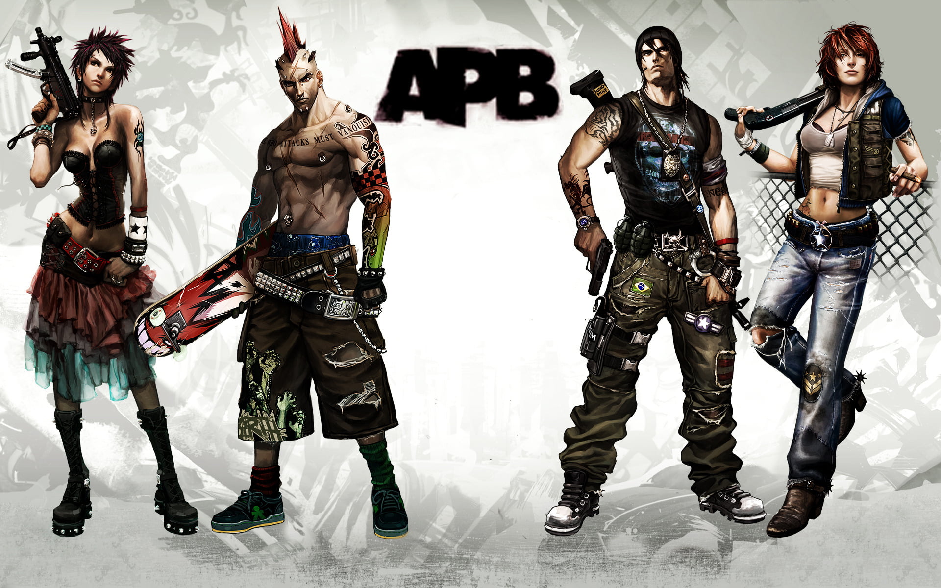  weapons, 1080P, conflict, aggression, text, men, war, apb, sword, digital composite, power, group of people, opponents, clothing, gang, sport, HD Wallpaper