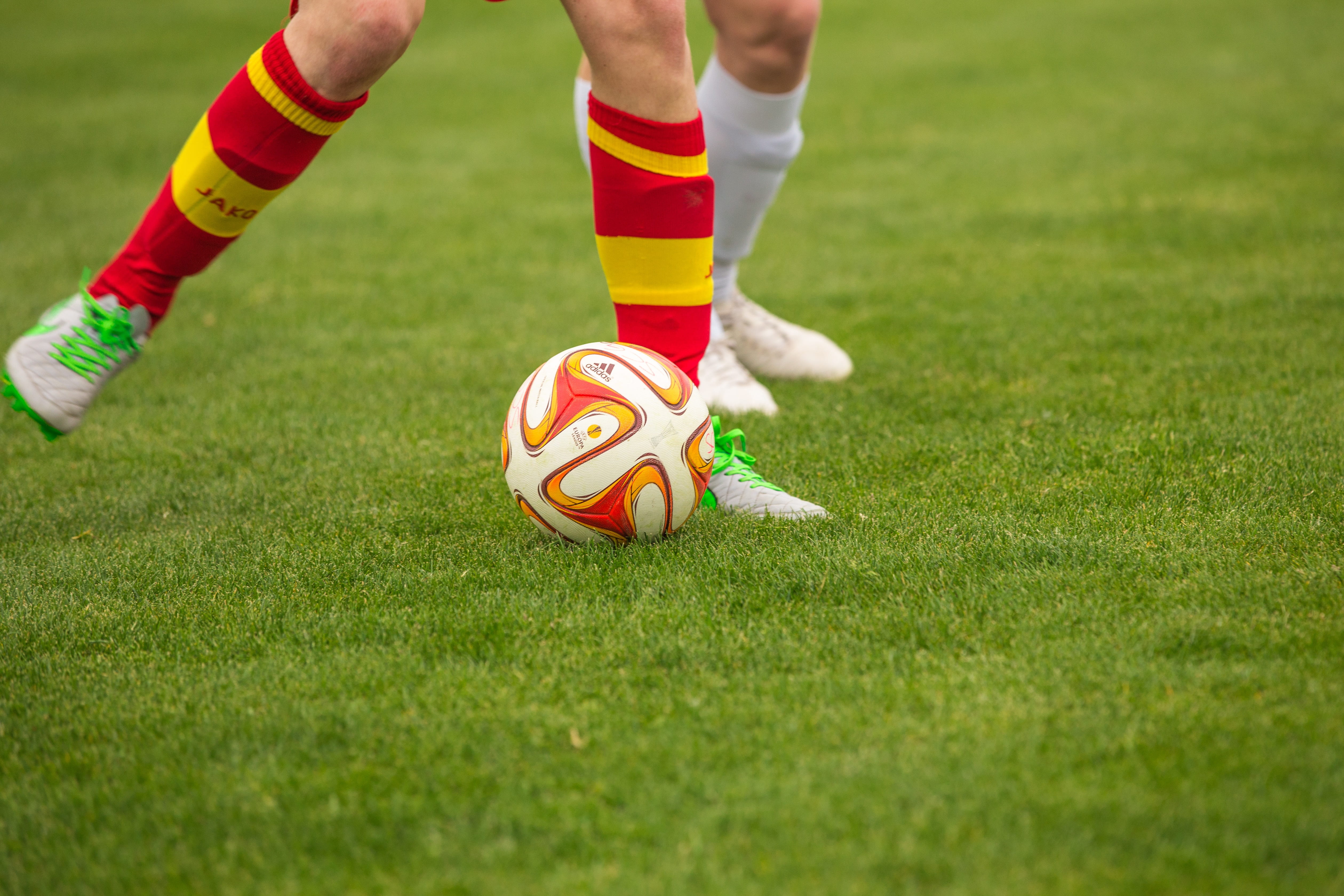 football boots, footballers, opponents, football player, soccer field, human leg, shin saver, soccer, fielder, athlete, motion, team sport, limb, soccer player, HD Wallpaper