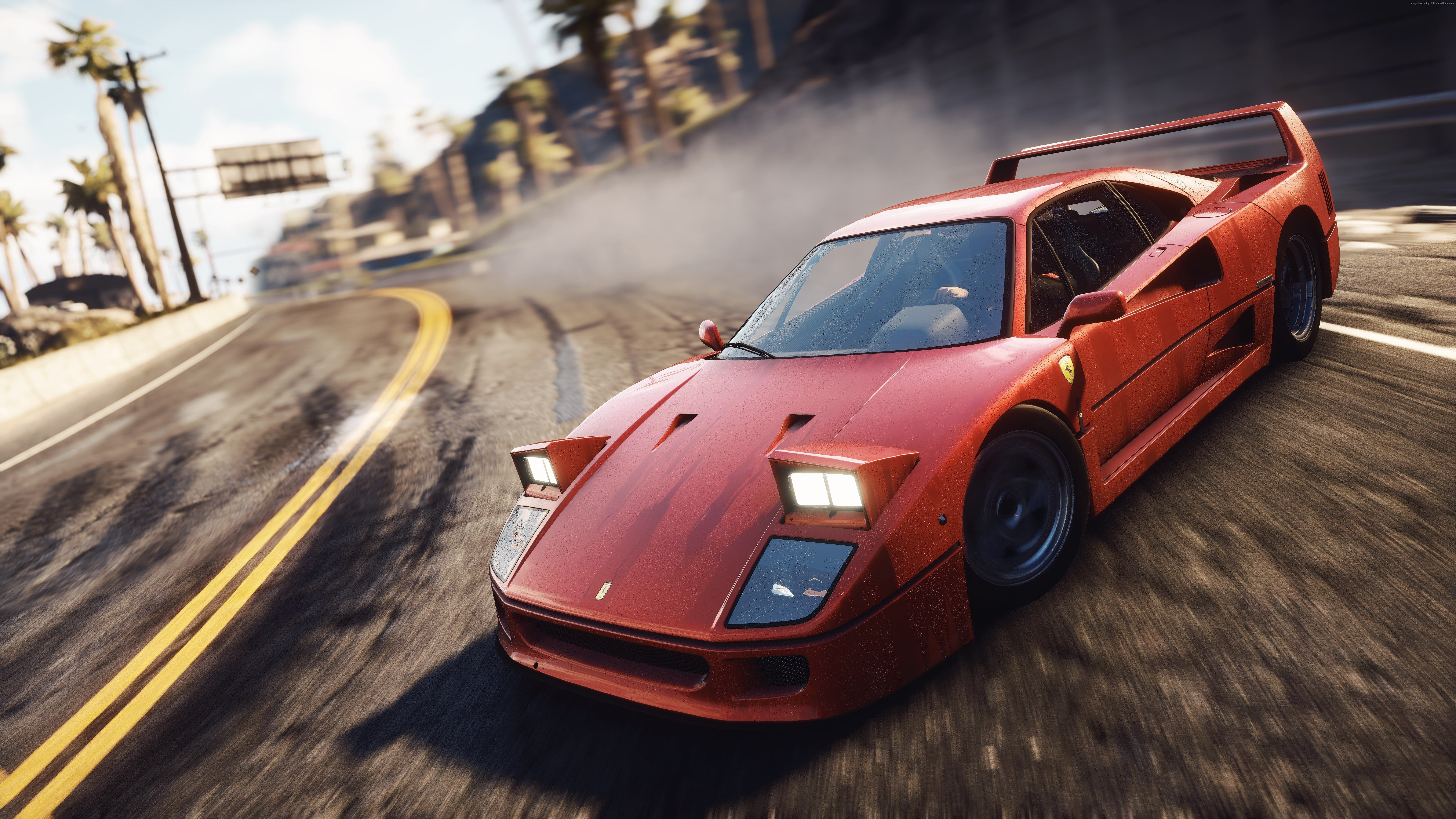 no people, 8K, Need For Speed Rivals, focus on foreground, red, blurred motion, 8K, architecture, wheel, street, sunlight, on the move, land vehicle, mode of transportation, HD Wallpaper