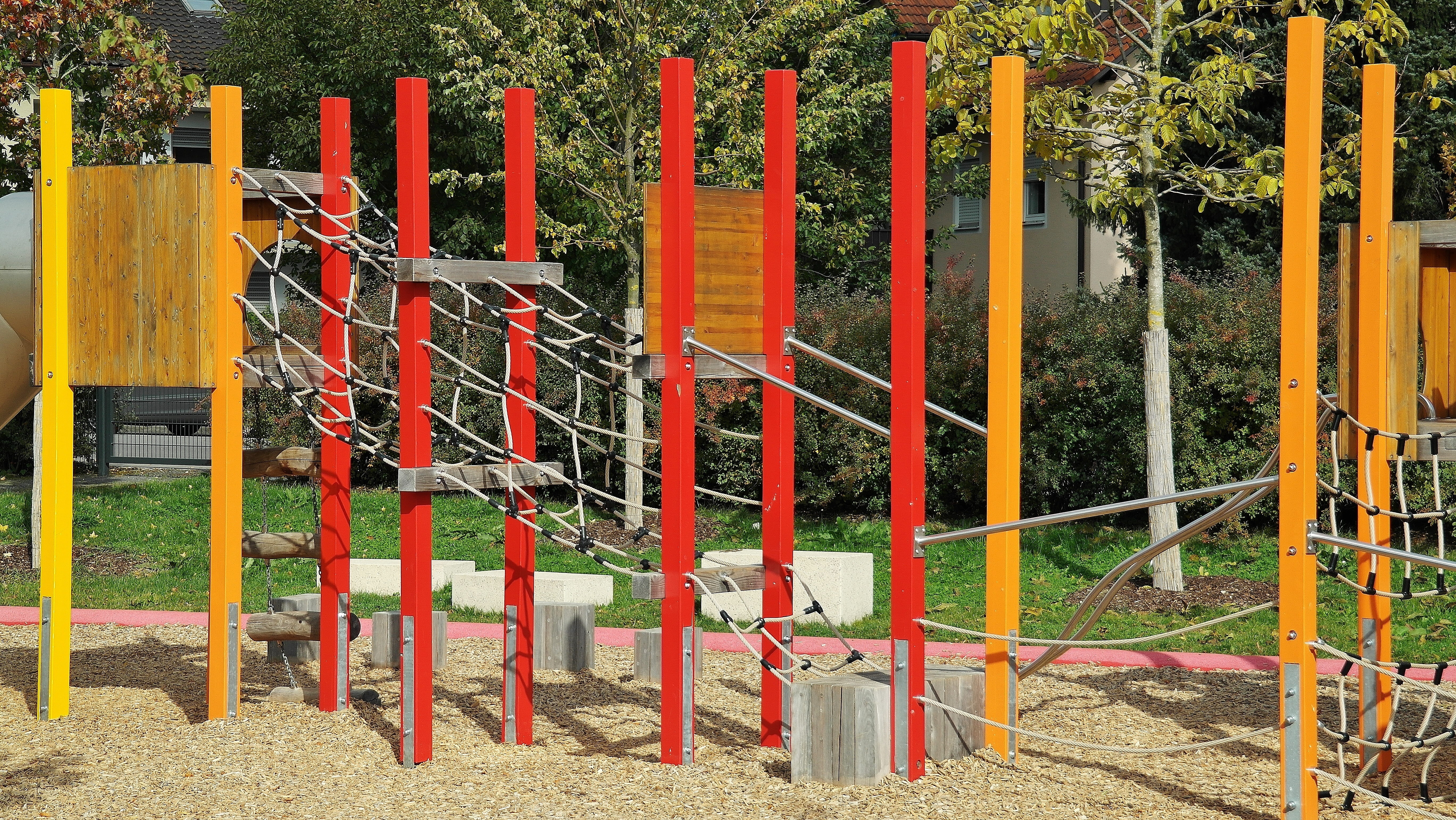 rods, photo, braid, children, network, playground, play, growth, brown, adventure, outdoors, barrier, mount, protection, fence, metal, plant, multi colored, HD Wallpaper