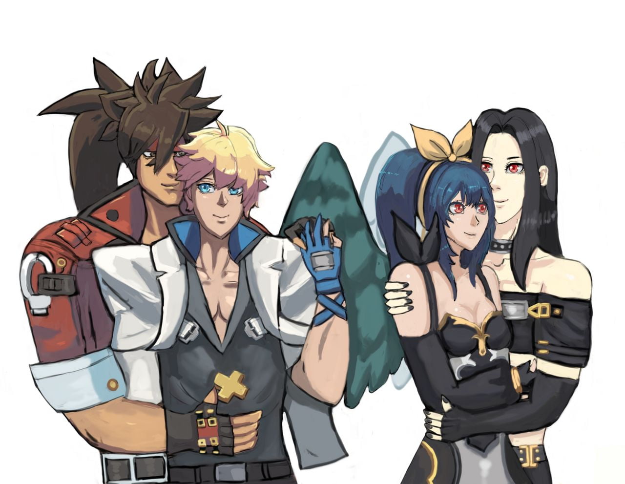 Guilty gear strive, Guilty Gear, couple, Testament (guilty gear), Dizzy (Guilty Gear), anime girl with wings, Yaoi, Sol badguy, anime games, 720P, anime boys, HD Wallpaper