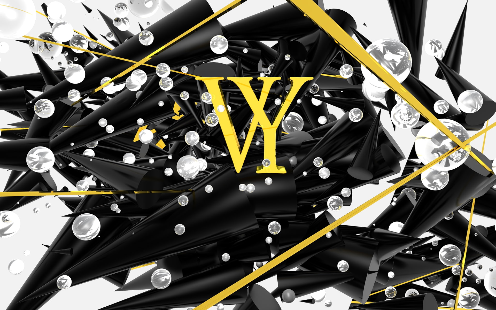 vy, art, technology, gold and black, black, gold, hd, 1080P, HD Wallpaper