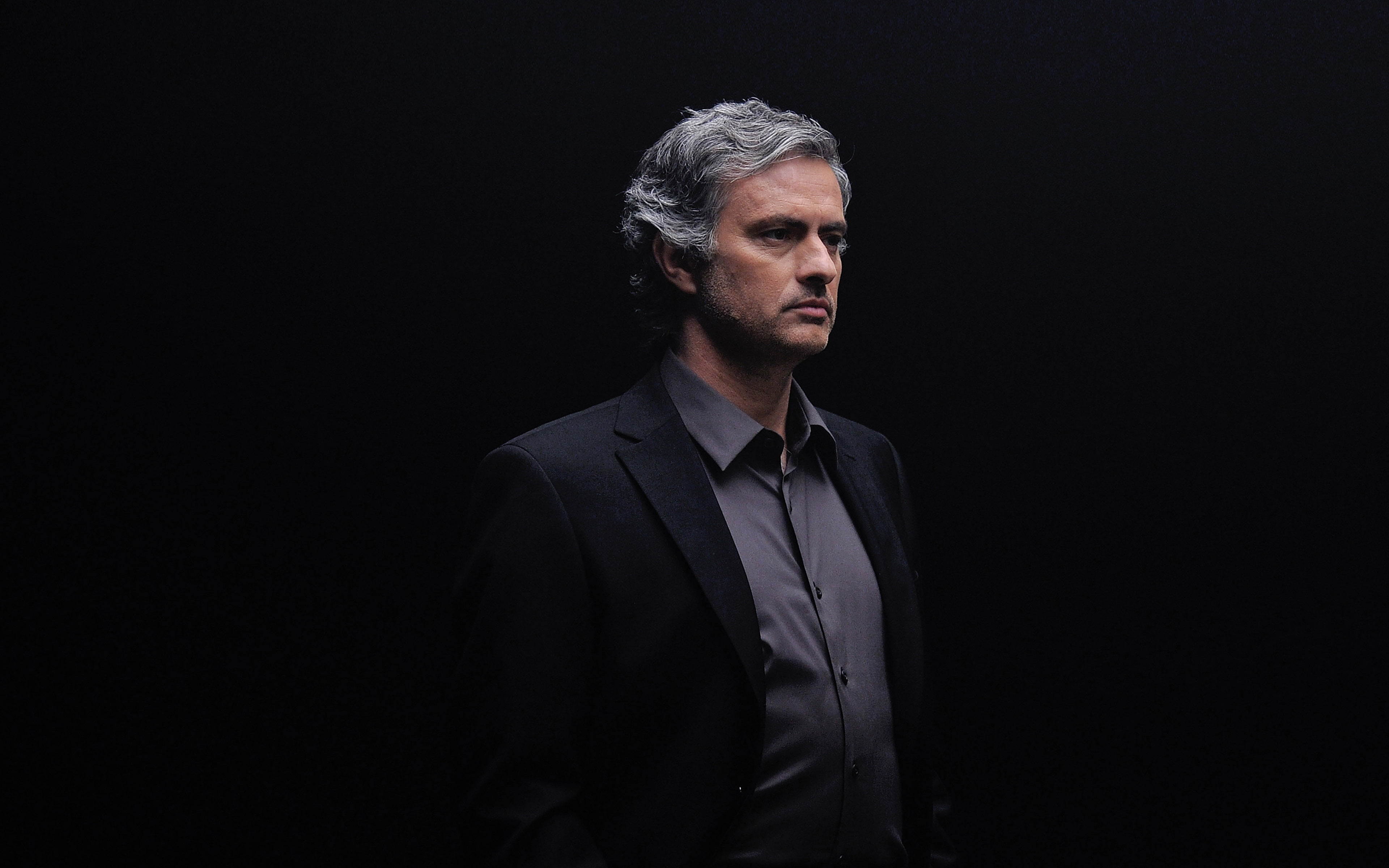 mourinho, well-dressed, coach, gray hair, contemplation, serious, black background, jose, waist up, business, one person, copy space, business person, formalwear, HD Wallpaper