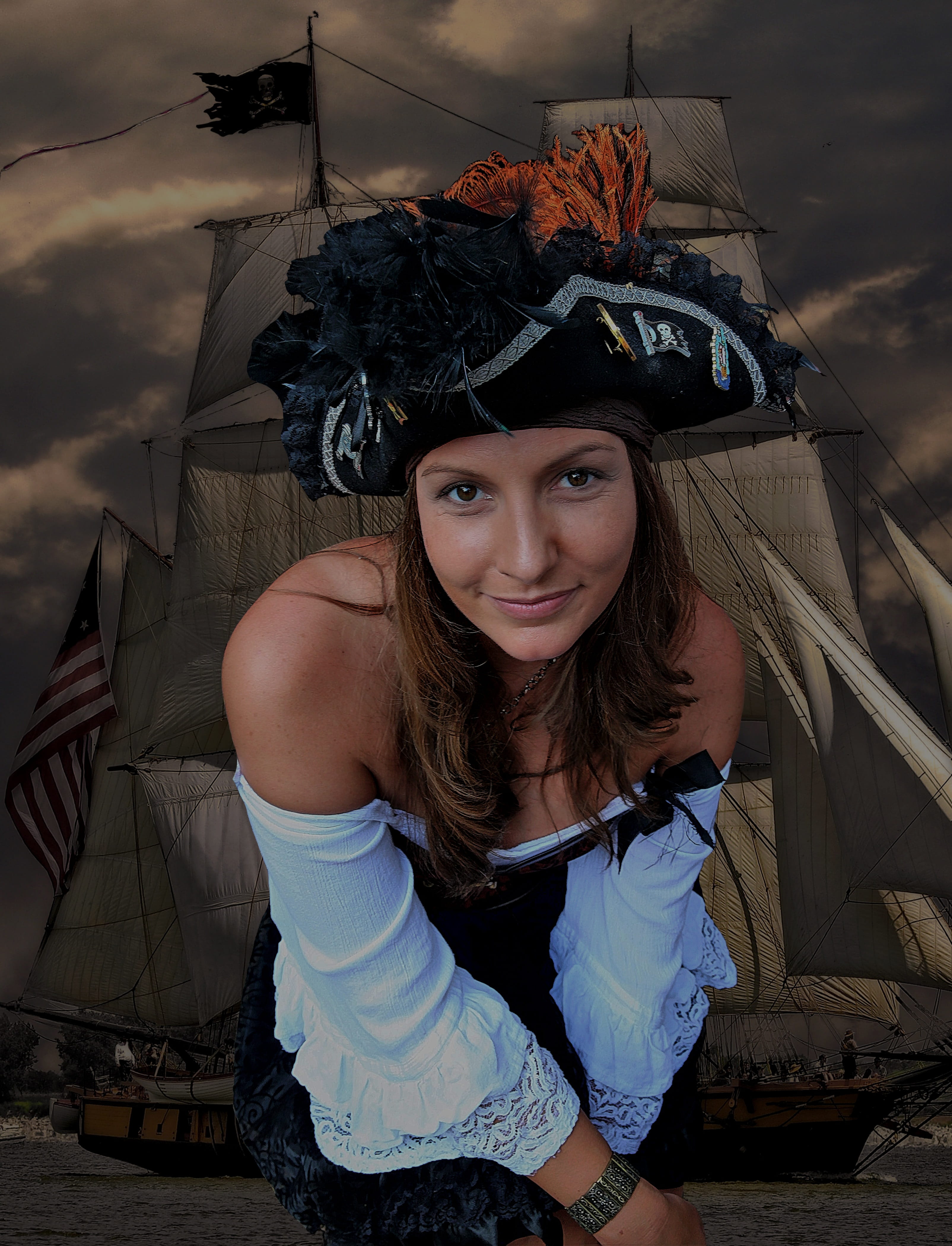 pirate, girls, woman, casual clothing, romantic, beautiful, one person, smiling, young women, lifestyles, bride, females, real people, leisure activity, Phone HD Wallpaper