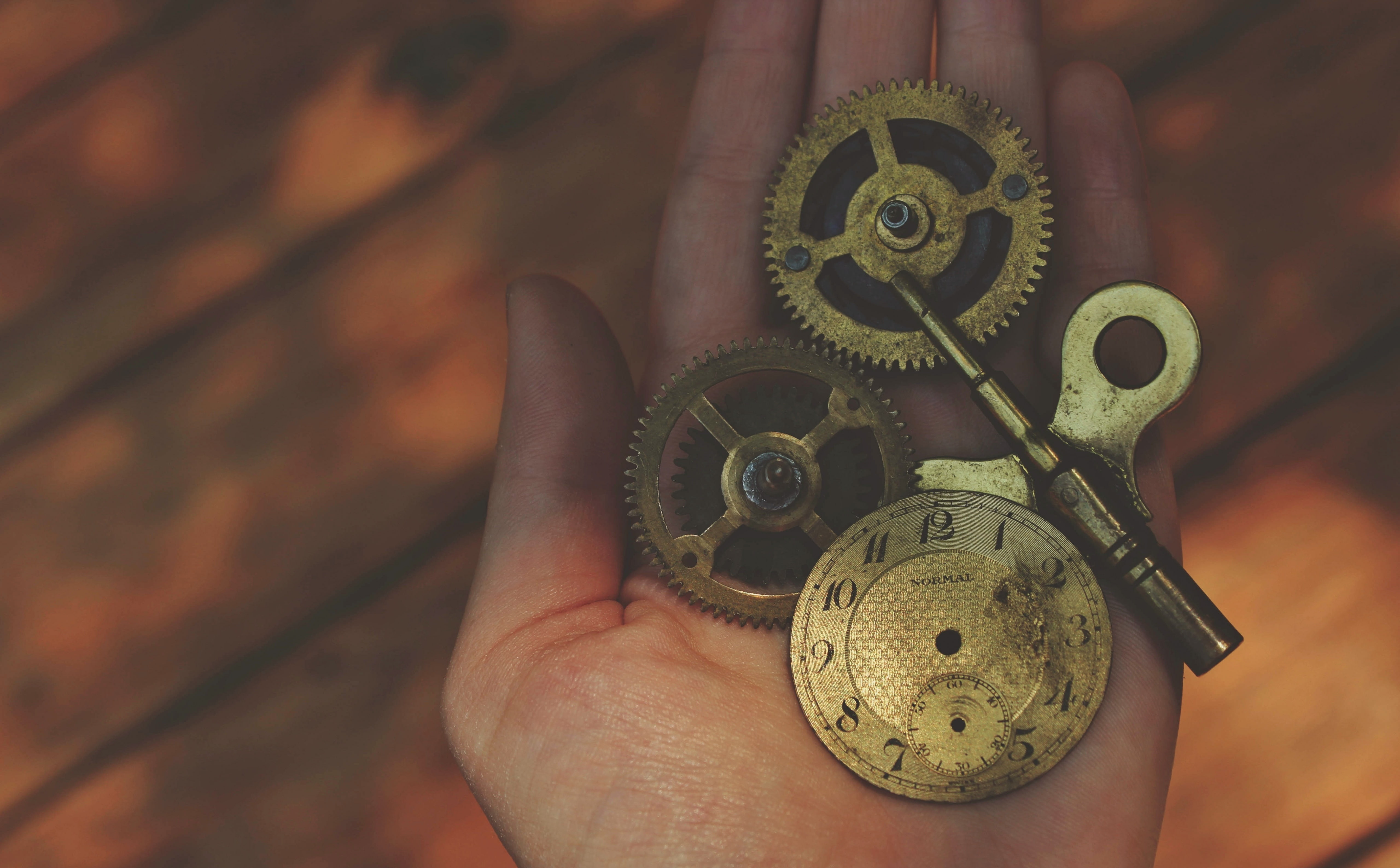 Teenager, teen, antique, Young, close-up, wind, finger, indoors, one person, Pieces, Photographer, cogs, time, Hand, focus on foreground, holding, clockwork, HD Wallpaper