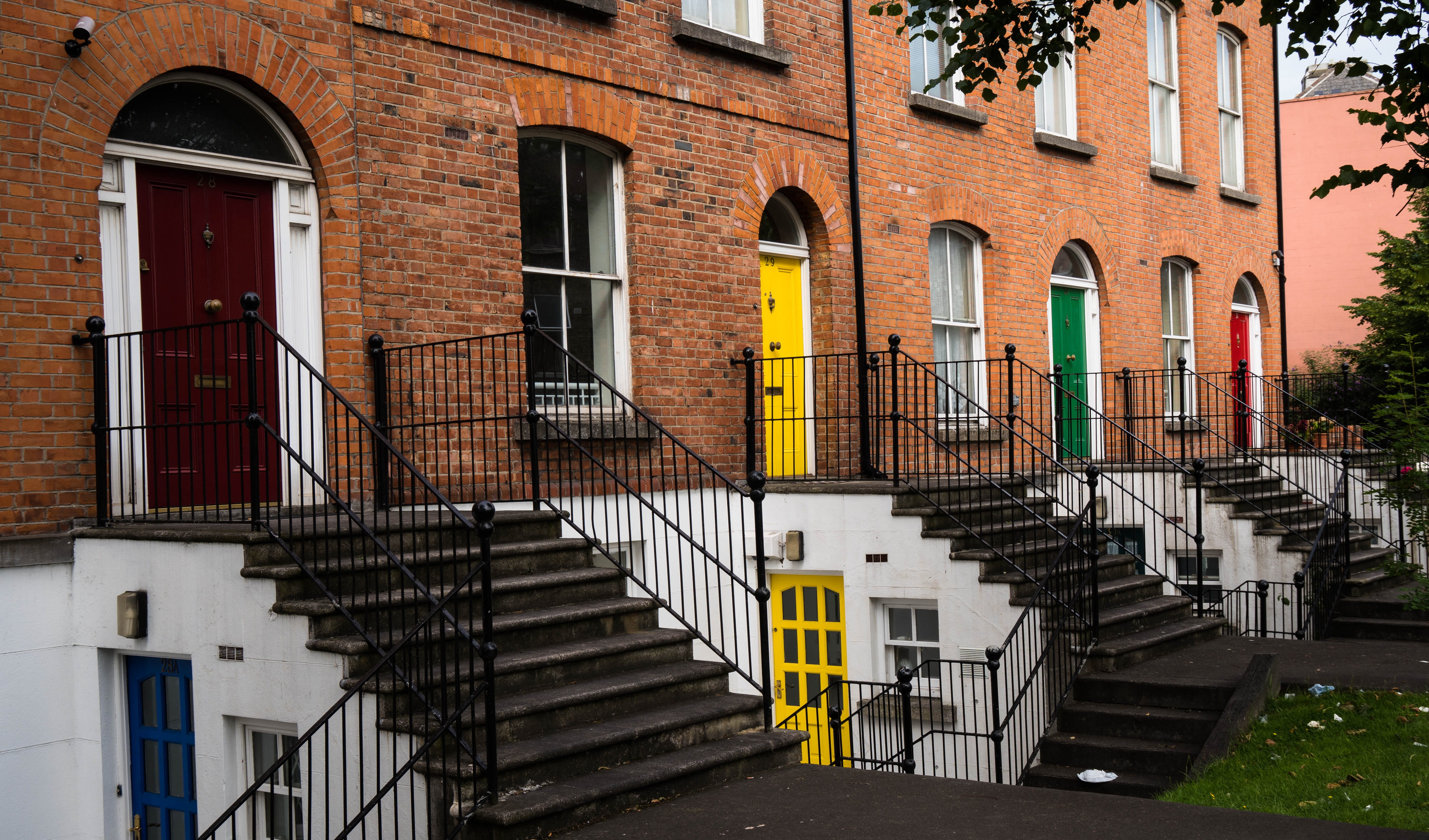 no people, facade, window, outdoors, colorful, house facade, 5K, urban, protection, input, residential district, romantic hauseingang, staircase, fire escape, HD Wallpaper