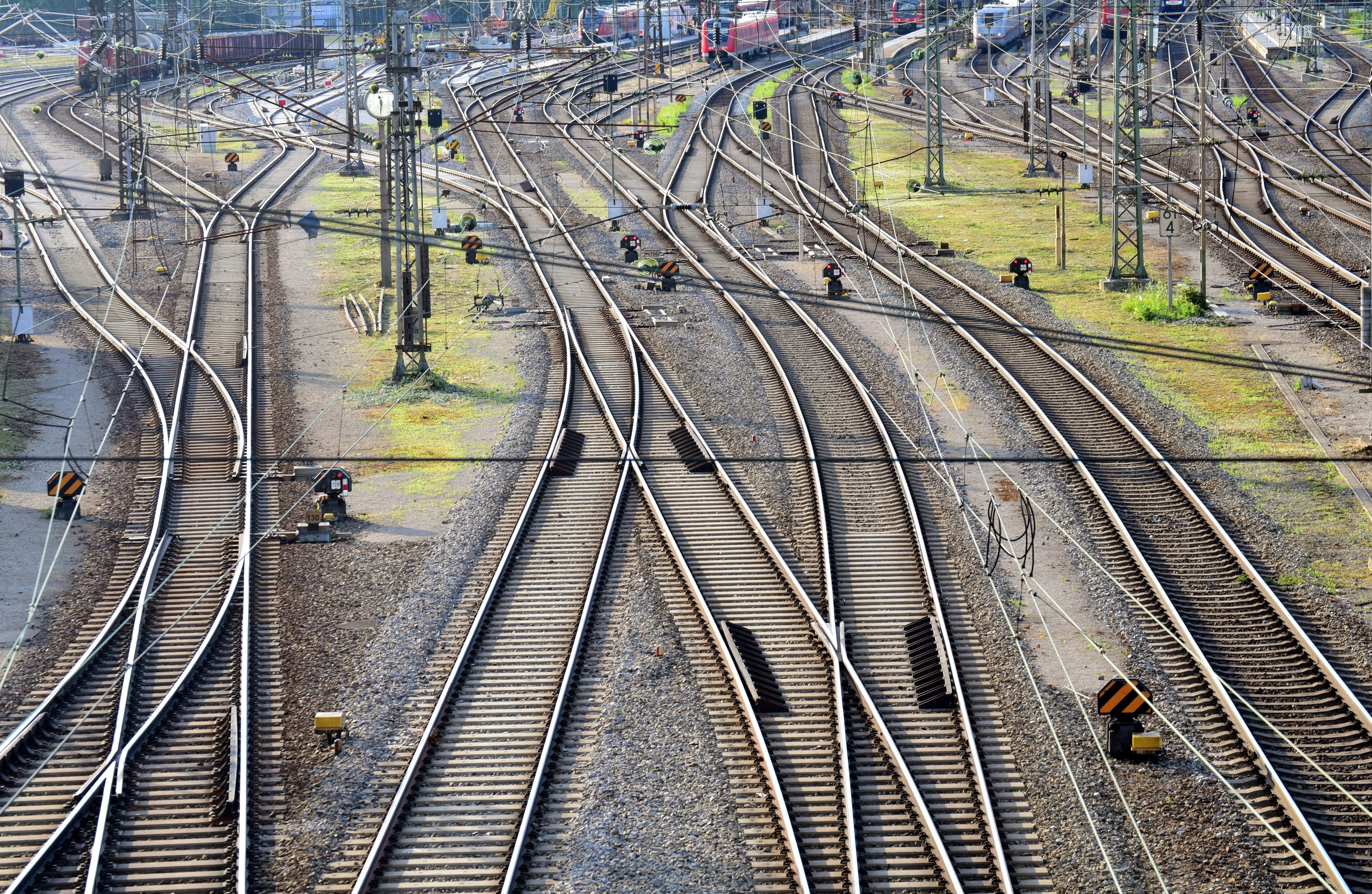 high angle view, public transportation, aerial, railway, wagon, seemed, marshalling yard, railway station, day, train car, rail, rail transportation, gleise, HD Wallpaper