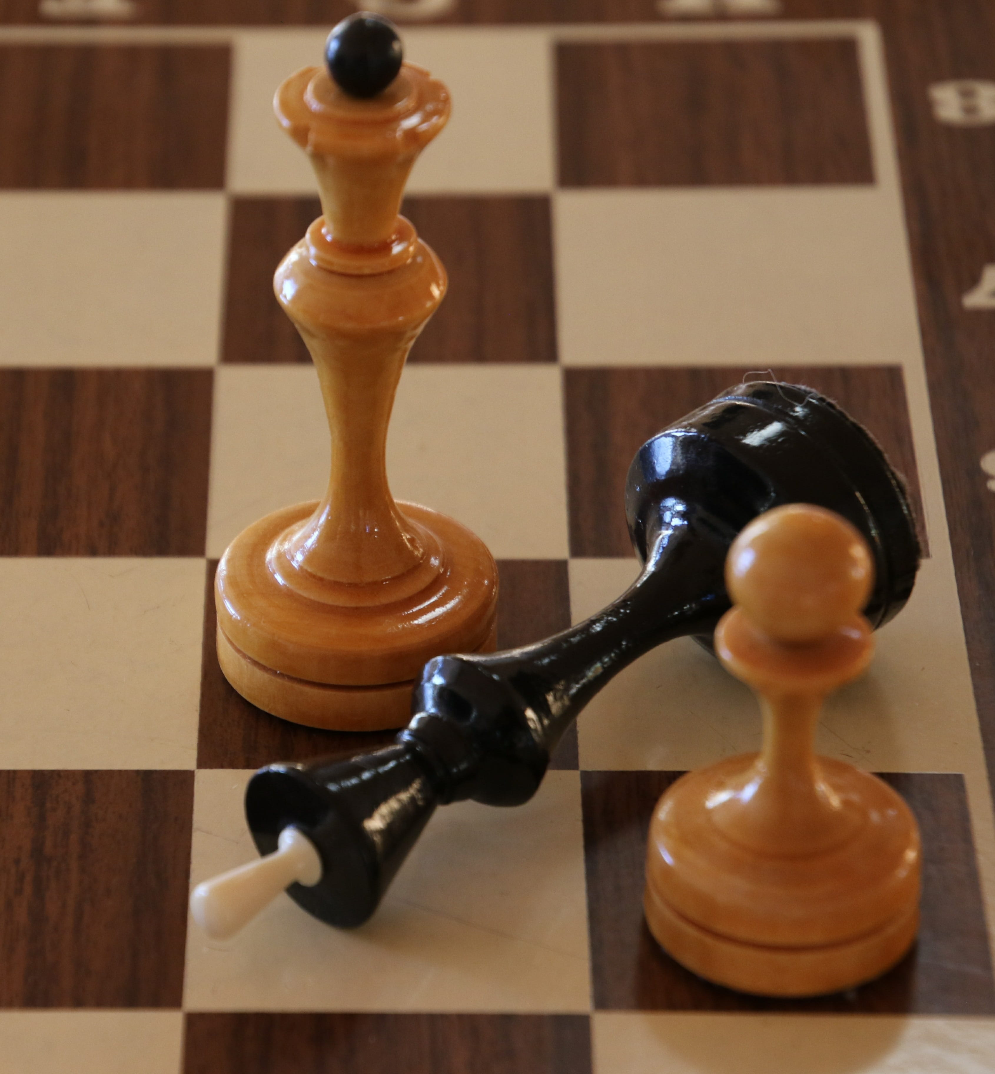 group of objects, winning, win, close-up, conflict, piece, black Color, wood - Material, sport, leisure activity, focus on foreground, chess Board, Match, Phone HD Wallpaper