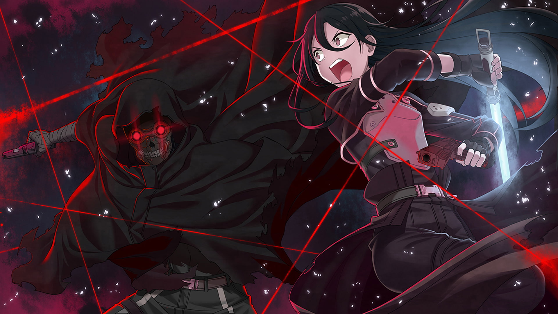 Shouichi Shinkawa, 1080P, weapons, Gun Gale Online, Kirito, Sword Art Online, Kirigaya Kazuto, HD Wallpaper