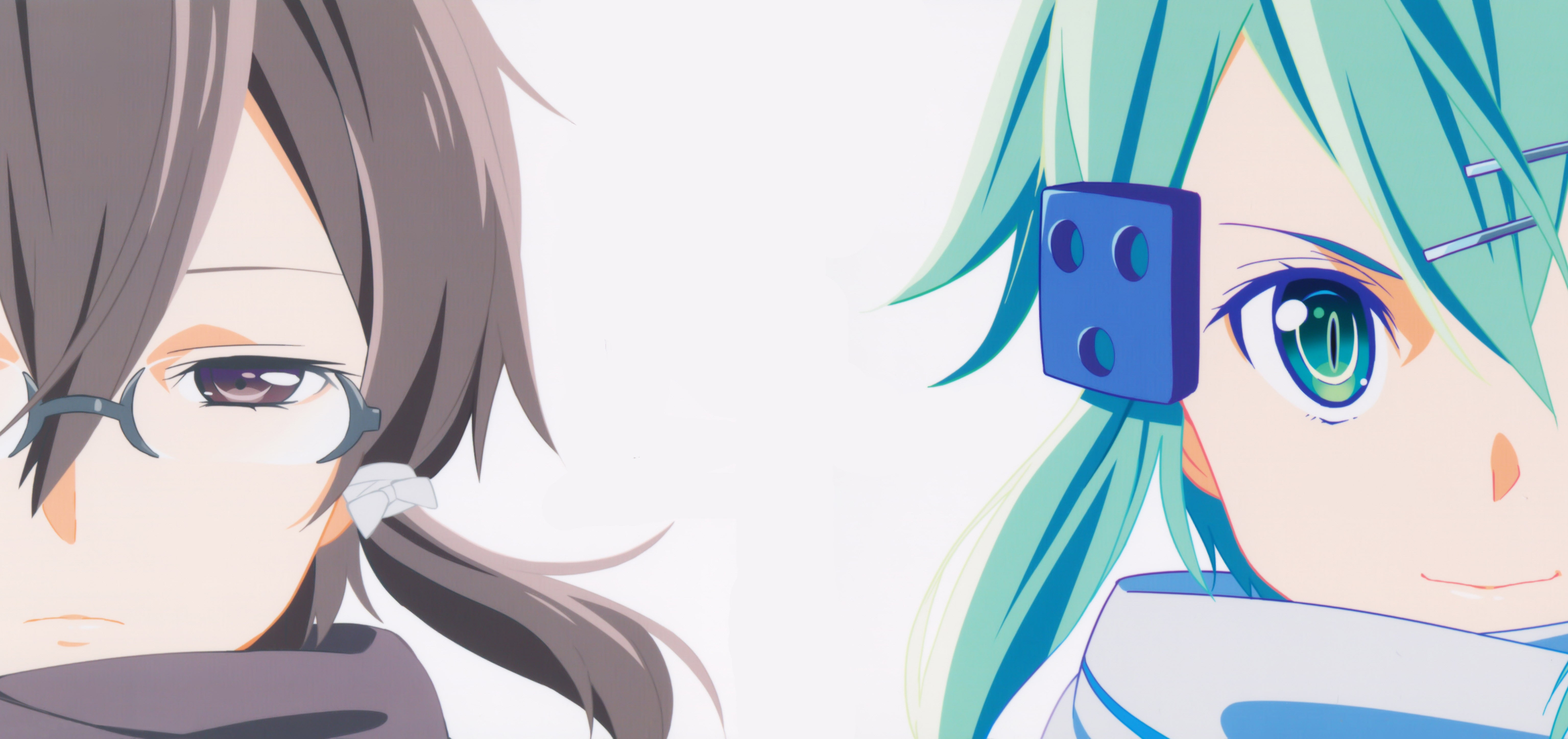 reflection, sunglasses, representation, mode of transportation, eyeglasses, 5K, nature, anime girls, sky, human face, Asada Shino, human representation, HD Wallpaper