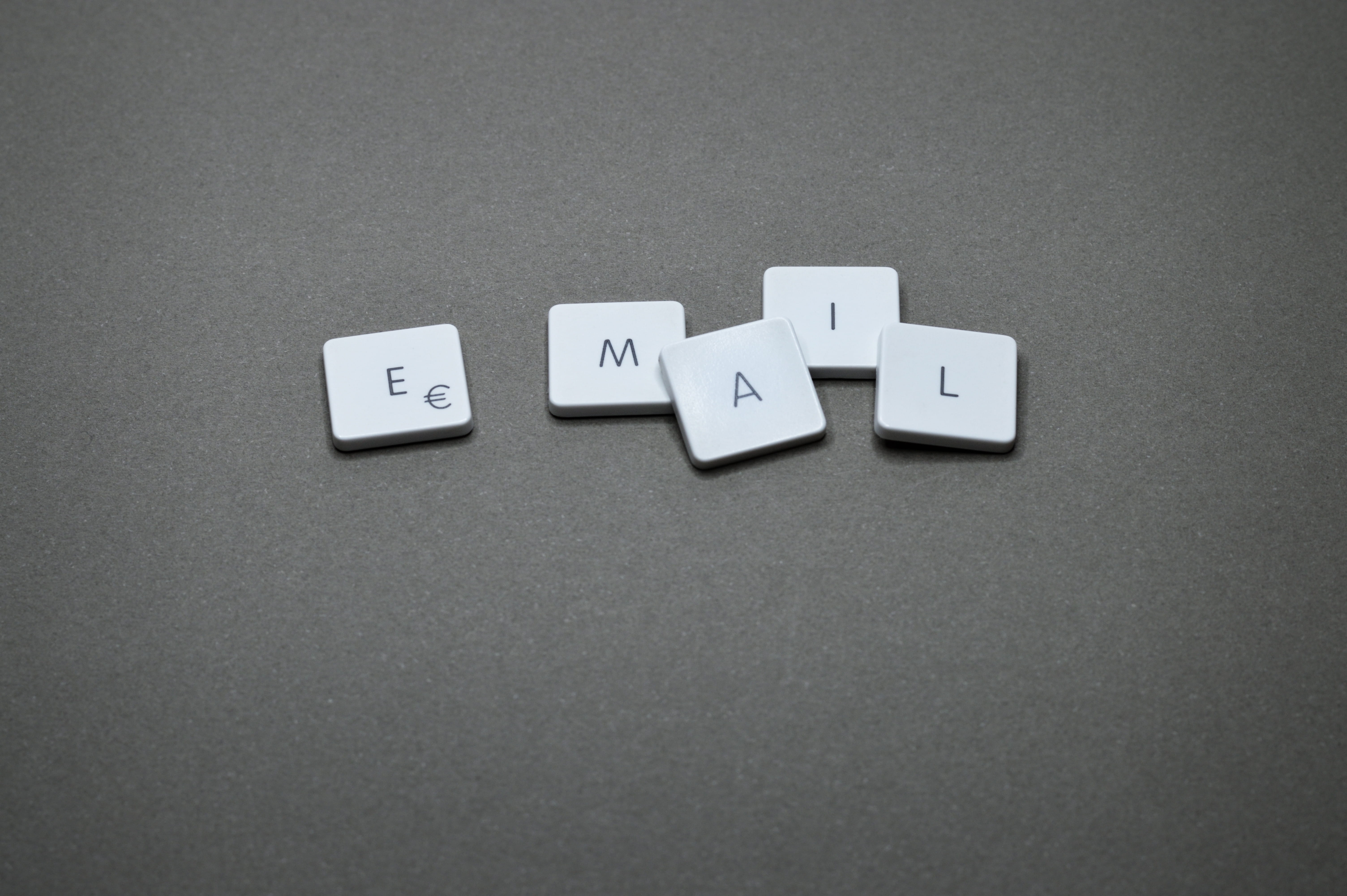 table, side by side, communication, 5K, technology, email, no people, word, surface, plastic, capital letter, gray background, group of objects, blocks, HD Wallpaper