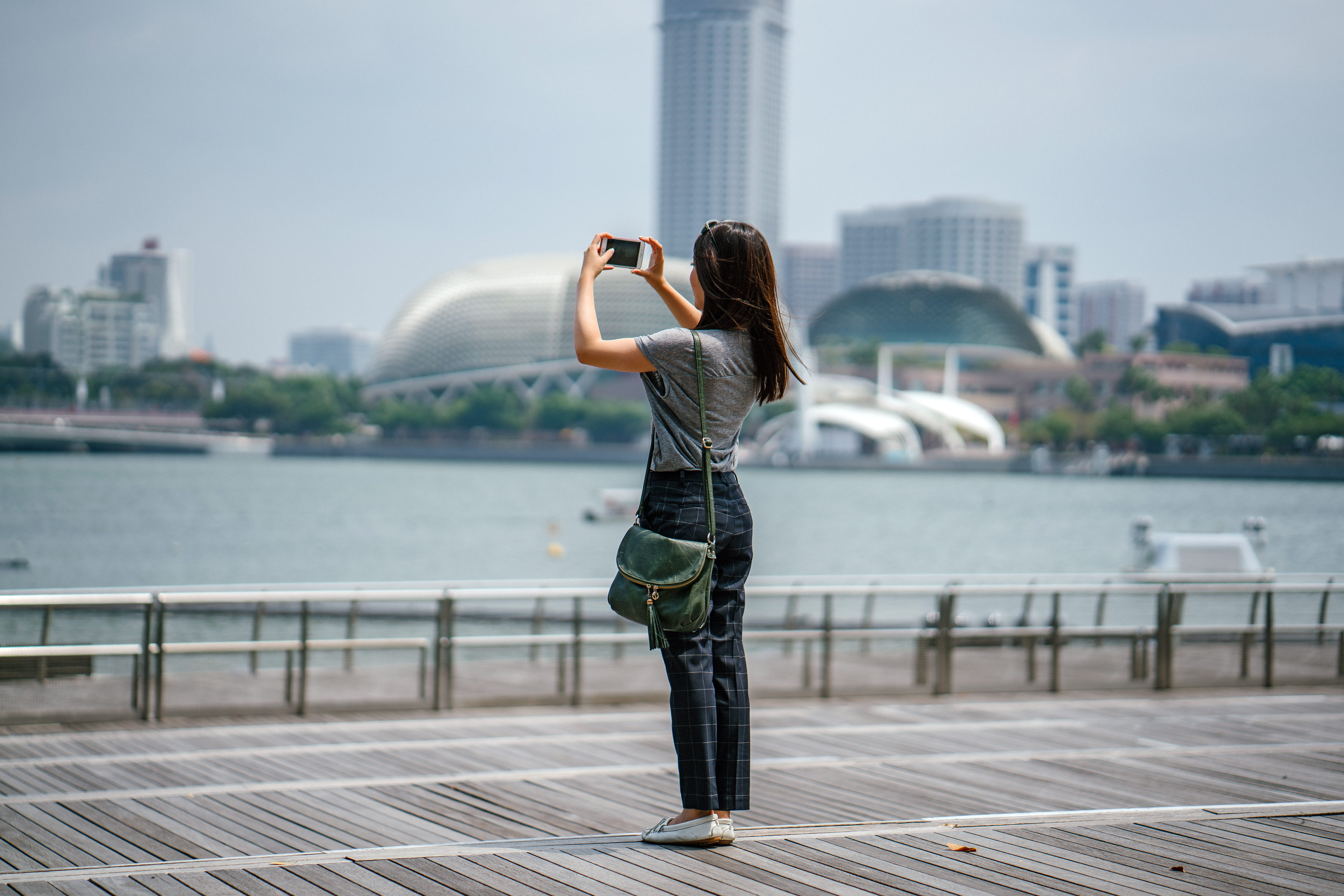 scenery, smartphone, human arm, arms raised, blurred background, touchscreen, hands, day, female, technology, mobile, wireless, digital, tourist, nature, HD Wallpaper