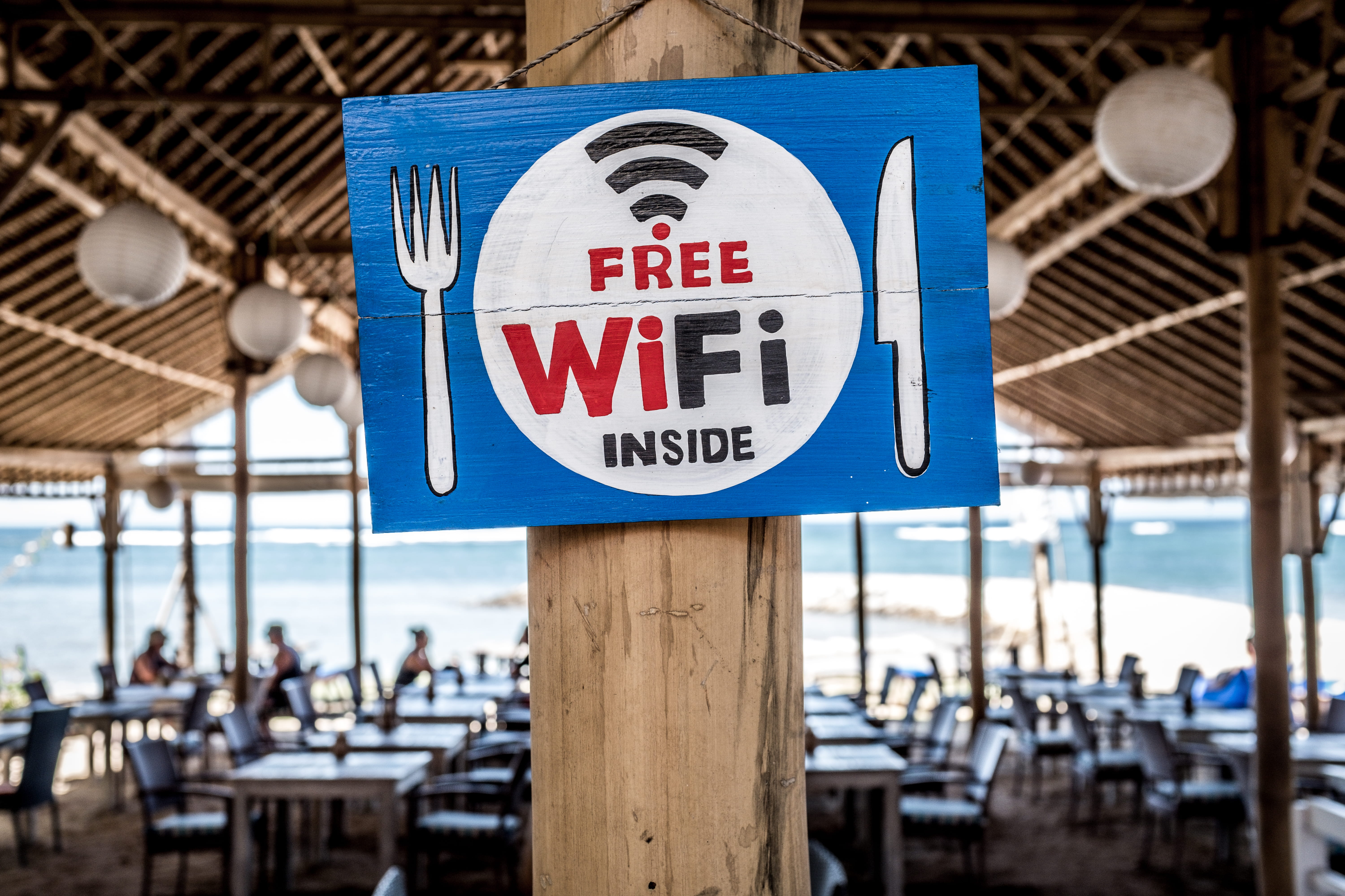 board, focus on foreground, incidental people, travel, beach hut, outdoors, close-up, indonesia, restaurant, wooden, signage, shack, tropical, architecture, HD Wallpaper