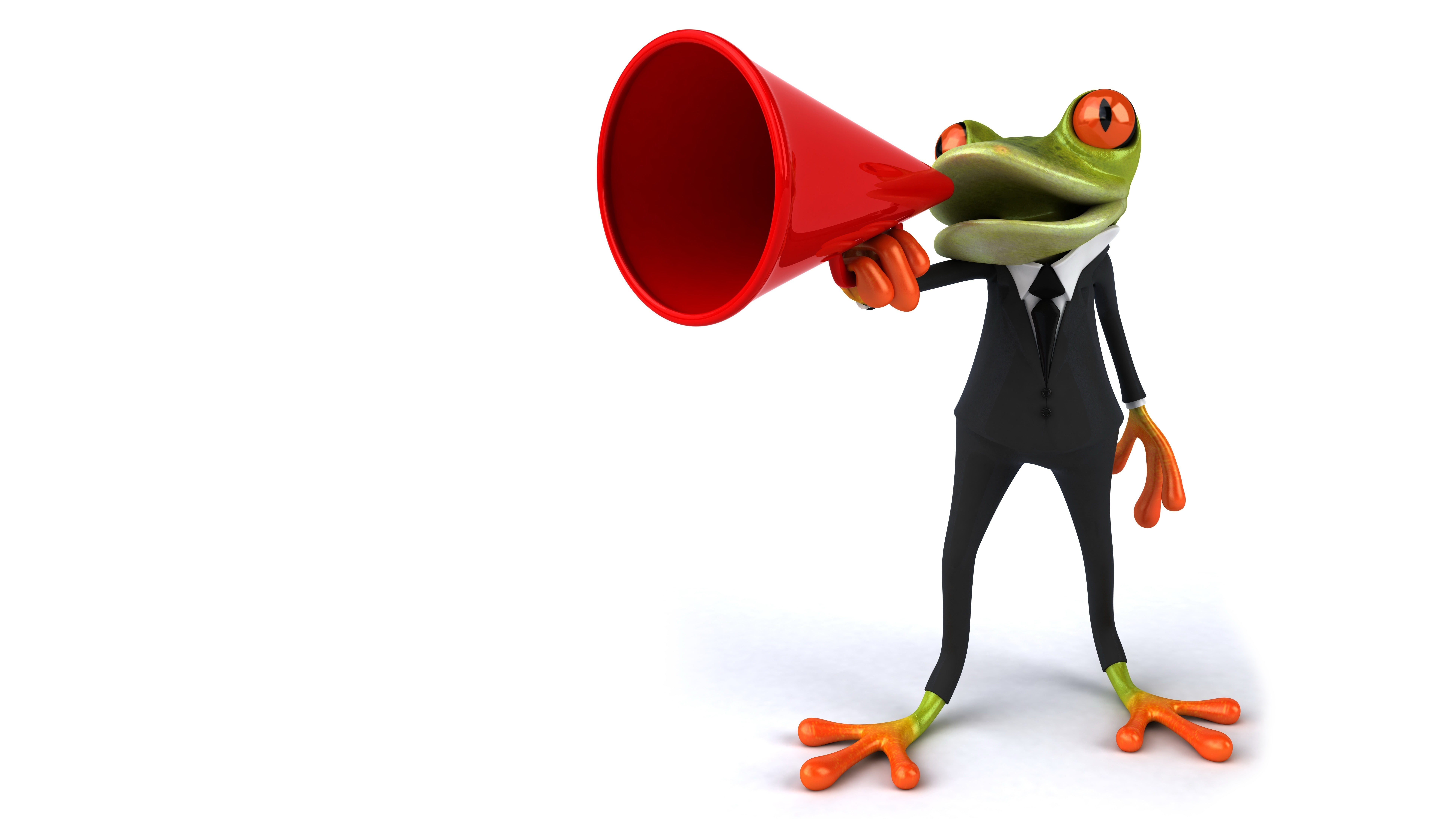 corporate business, loudspeaker, businesswoman, studio shot, communication, frog, graphics, toy, white collar worker, tree, green color, suit, illustration, HD Wallpaper