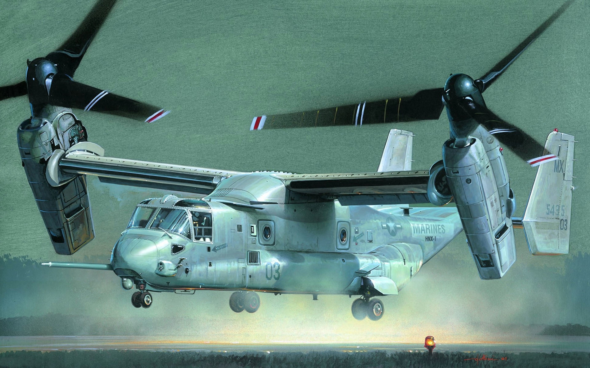 helicopter, infantry, machinery, military, air vehicle, American, military airplane, 1080P, sea, V-22, art, air force, no people, mode of transportation, HD Wallpaper