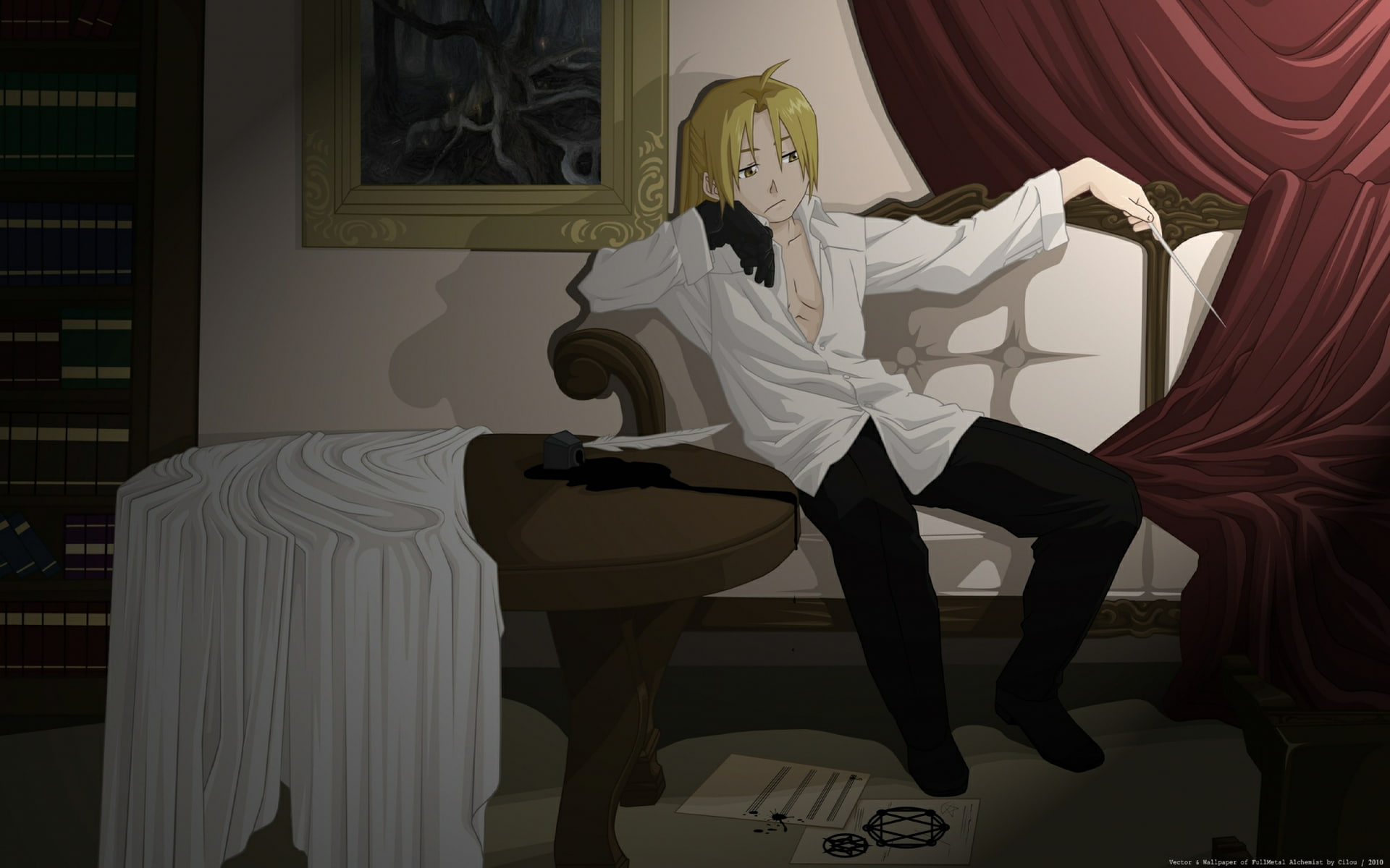 edward, art, Elric, conductor, metal, anime, full metal alchemist, 1080P, hd, full, alchemist, HD Wallpaper