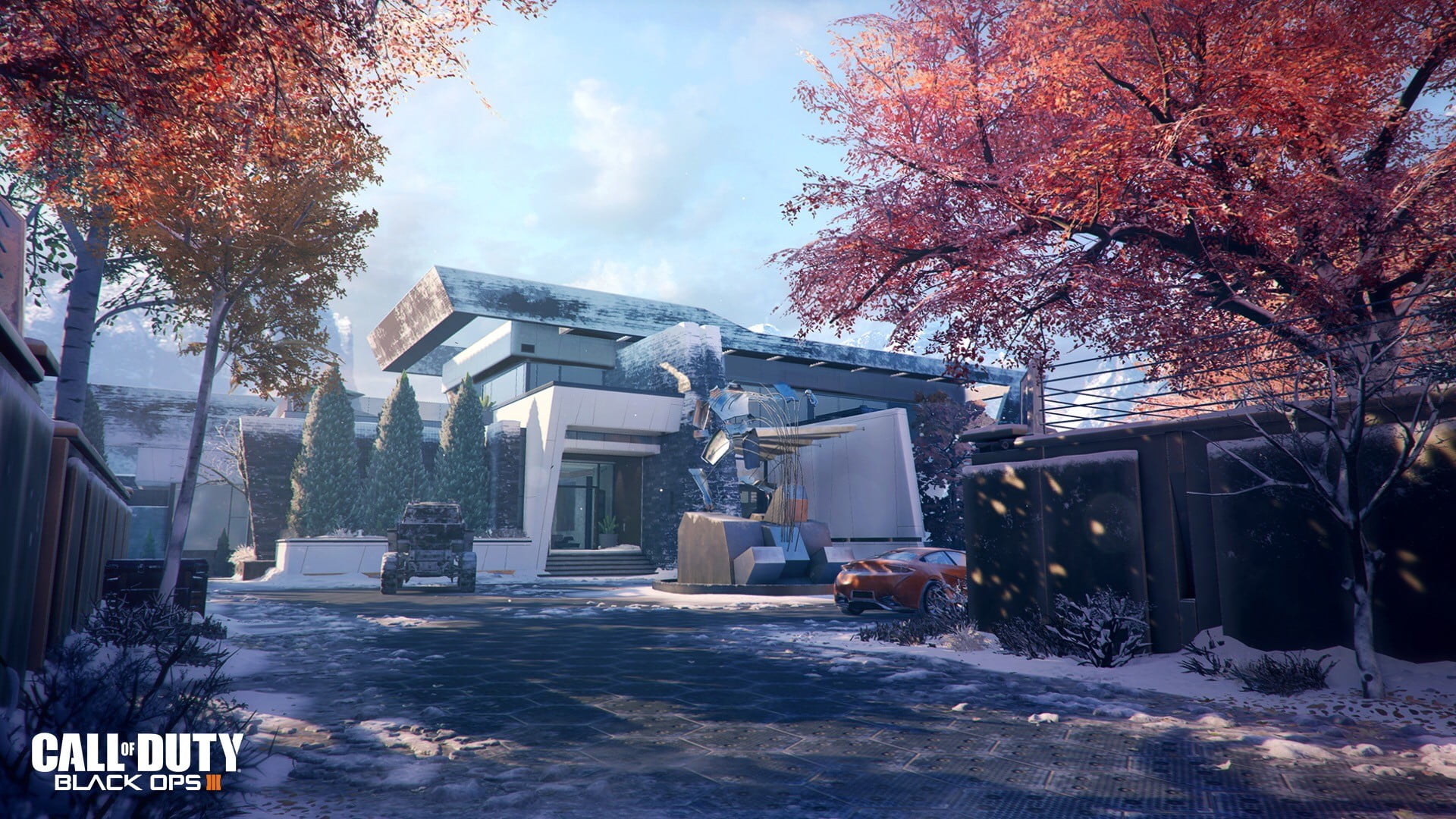 tree, building, nature, built structure, outdoors, cloud - sky, residential district, plant, no people, street, building exterior, sky, Call of Duty: Black Ops III, HD Wallpaper