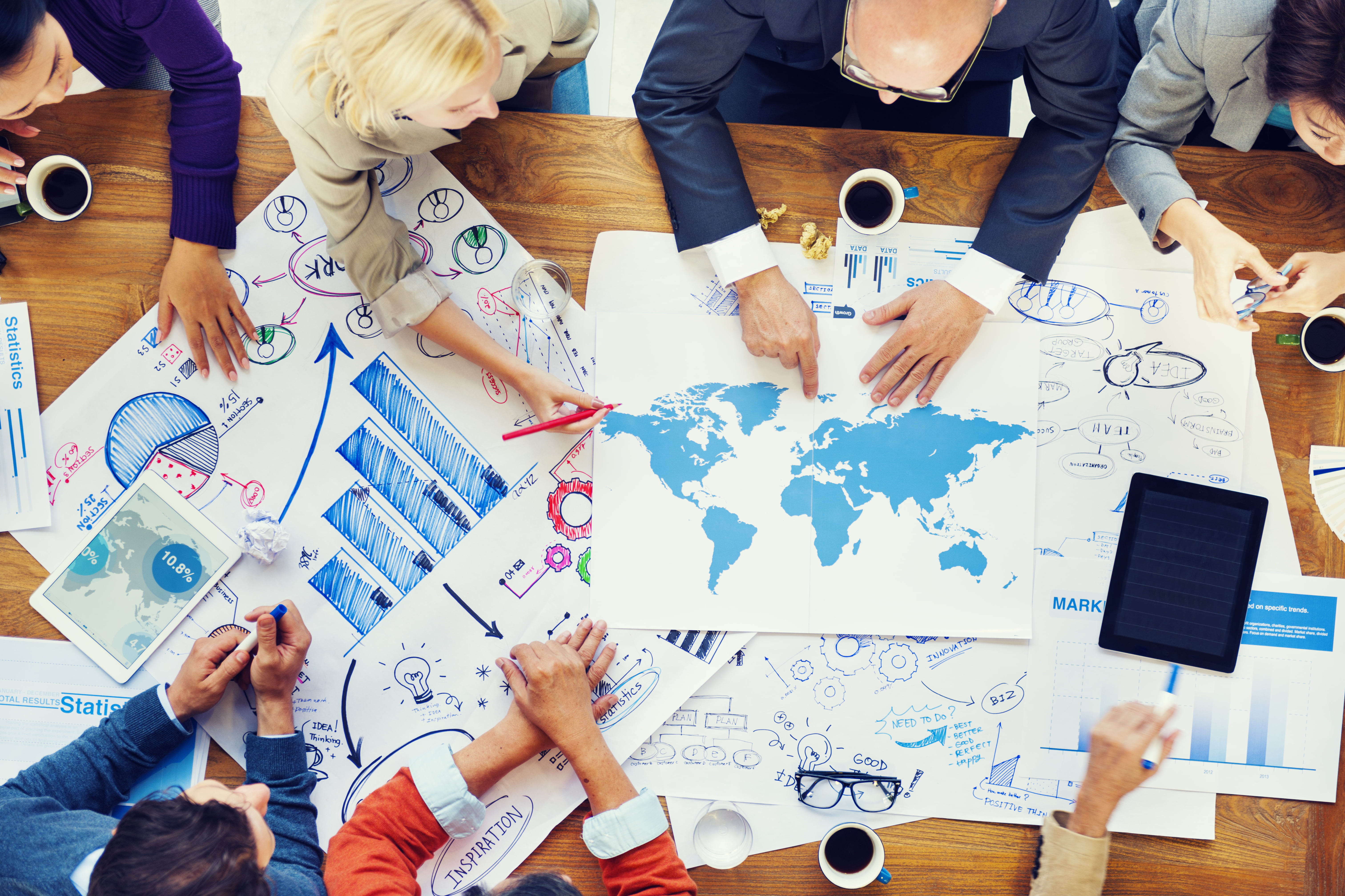 people, cooperation, group of people, workgroup, high angle view, men, teamwork, real people, human hand, paper, table, drawing - activity, art and craft, HD Wallpaper
